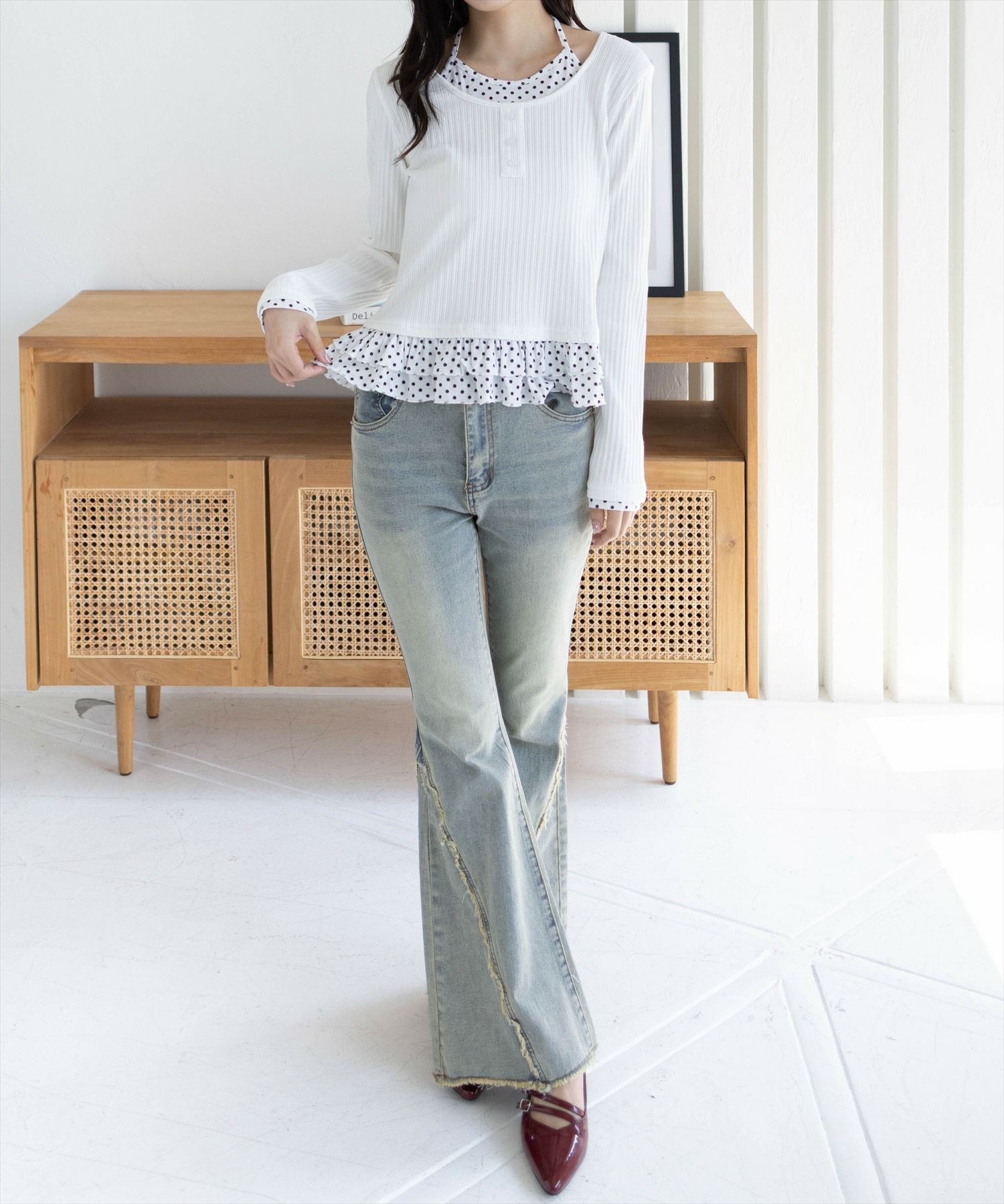 161㎝/ホワイト×ドット