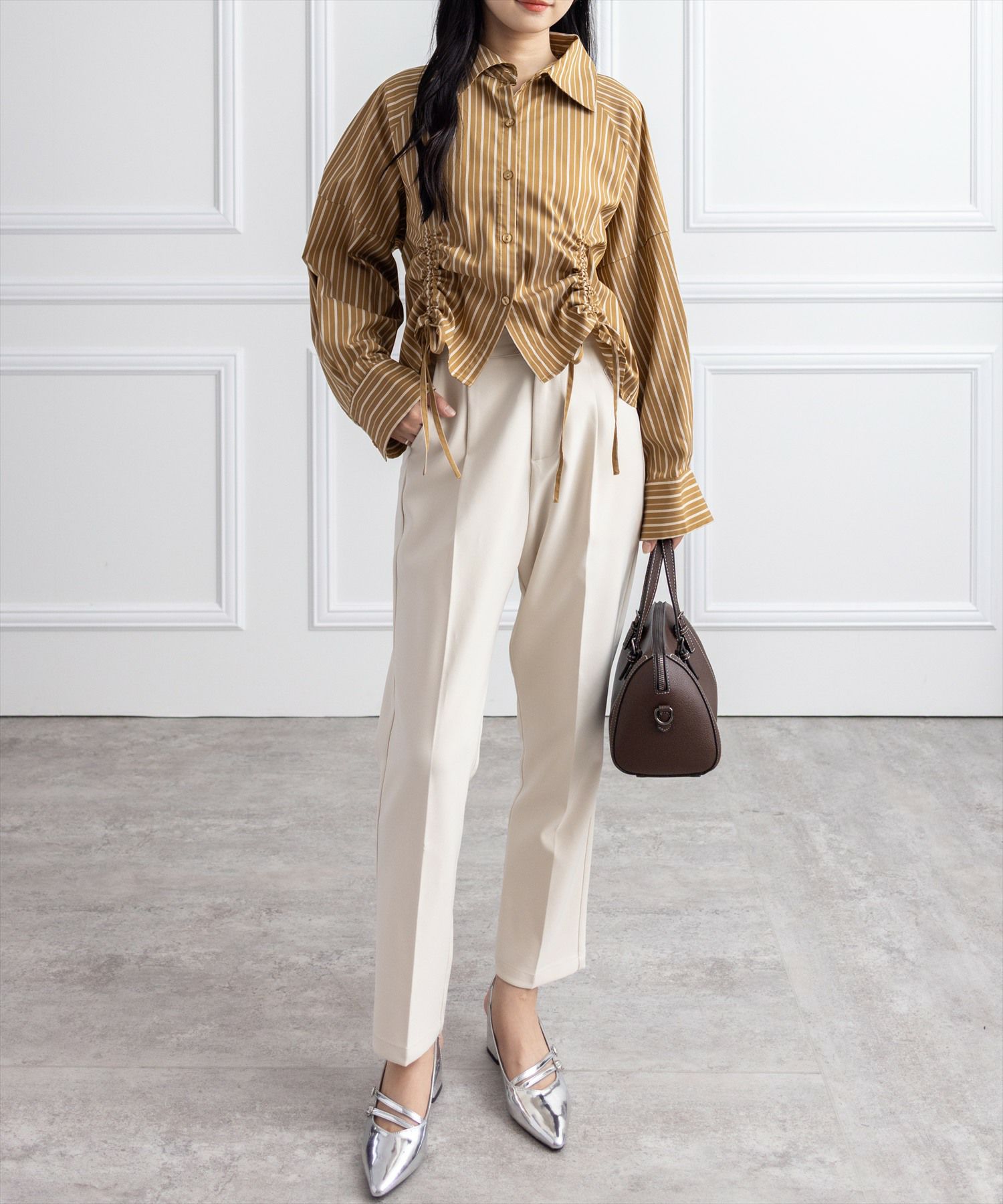 162cm/キャメル着用