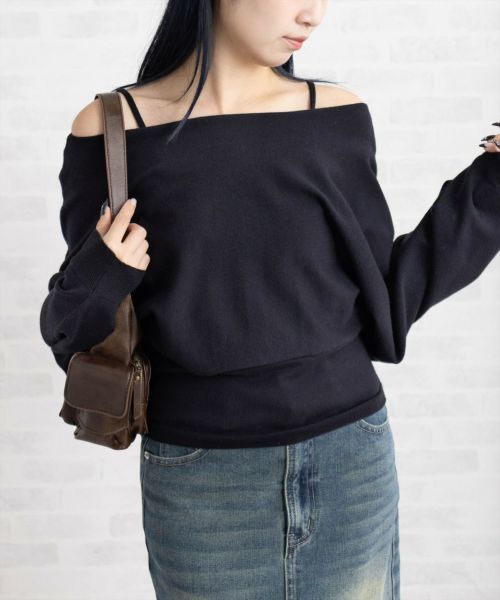 clear≪AW新作/新色追加≫マルチwayリボンアンサンブルニットトップス