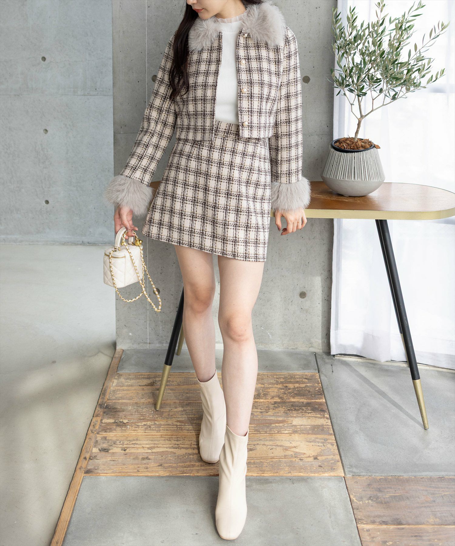165cm/ベージュ着用