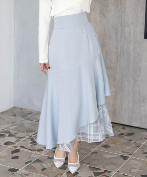 CLEAR BASIC≪AW新作≫シアーチェックドッキングアシンメトリー