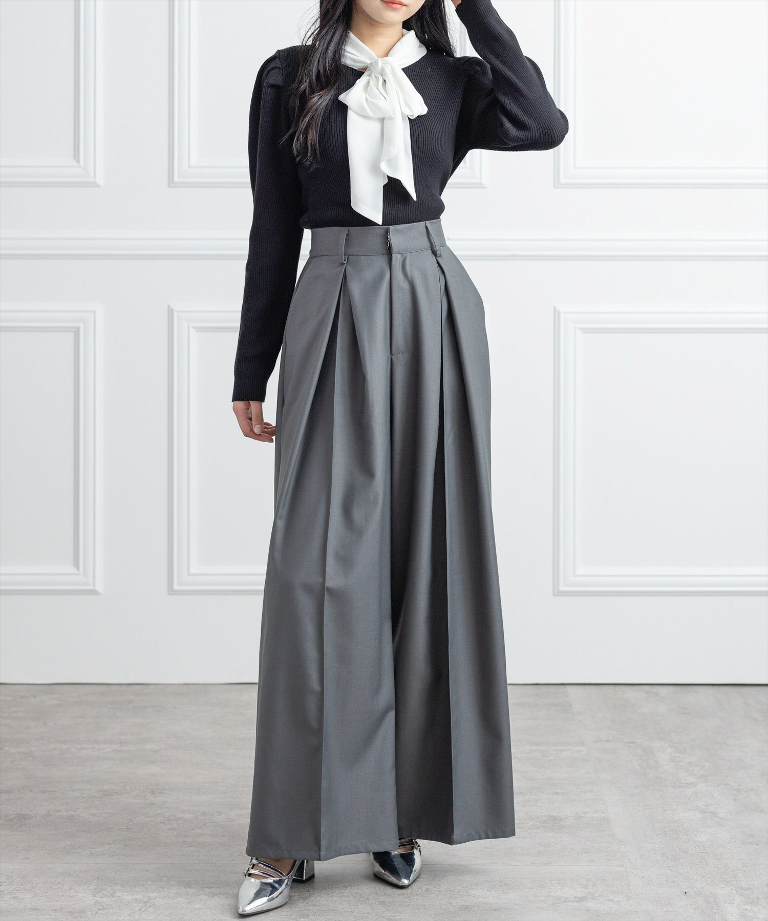 162cm/グレー着用