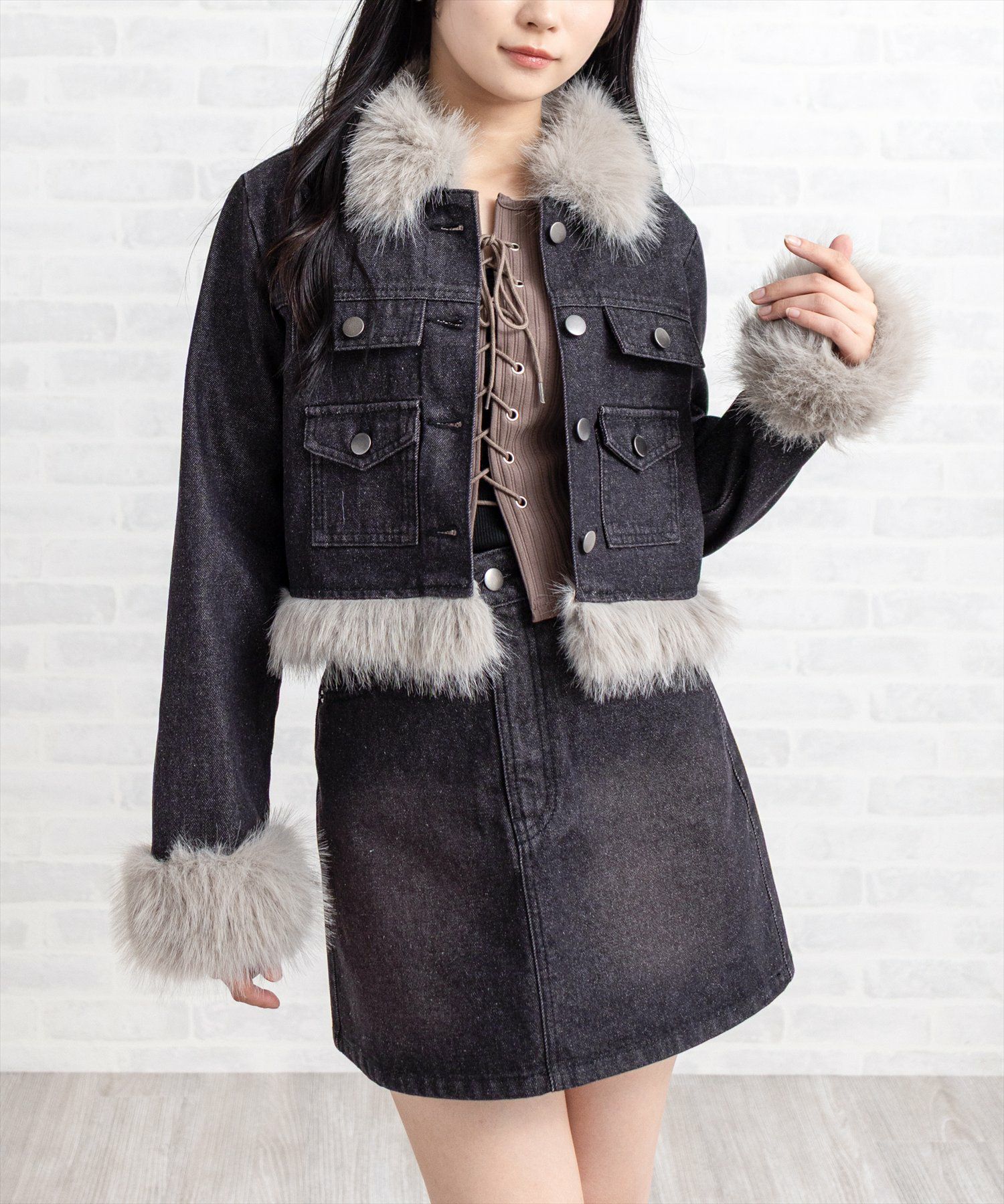 デニム　リアルファー付きジャケット 114.jpg