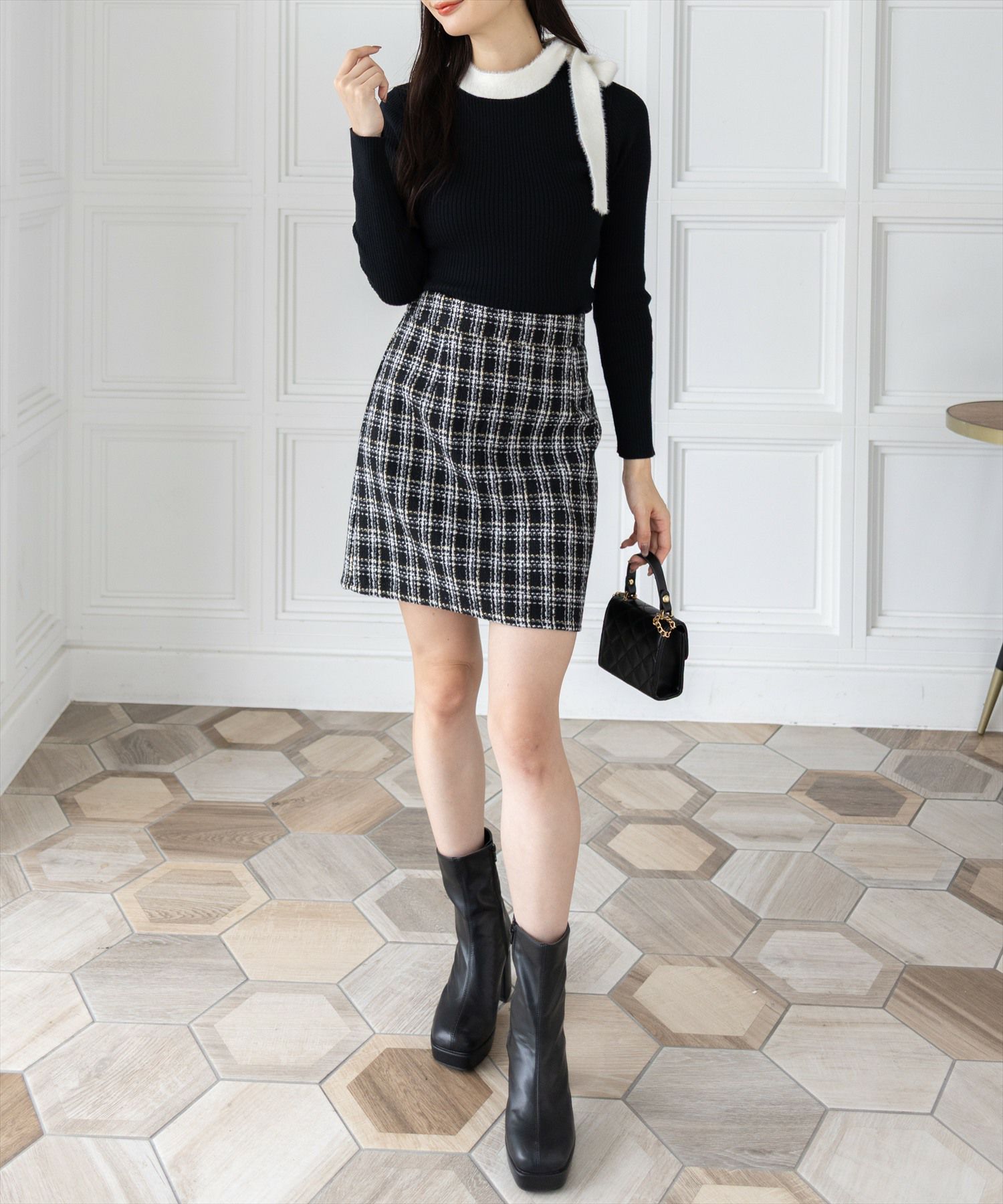 clear≪再入荷≫ツイードミニスカート（セット可）[CL9071