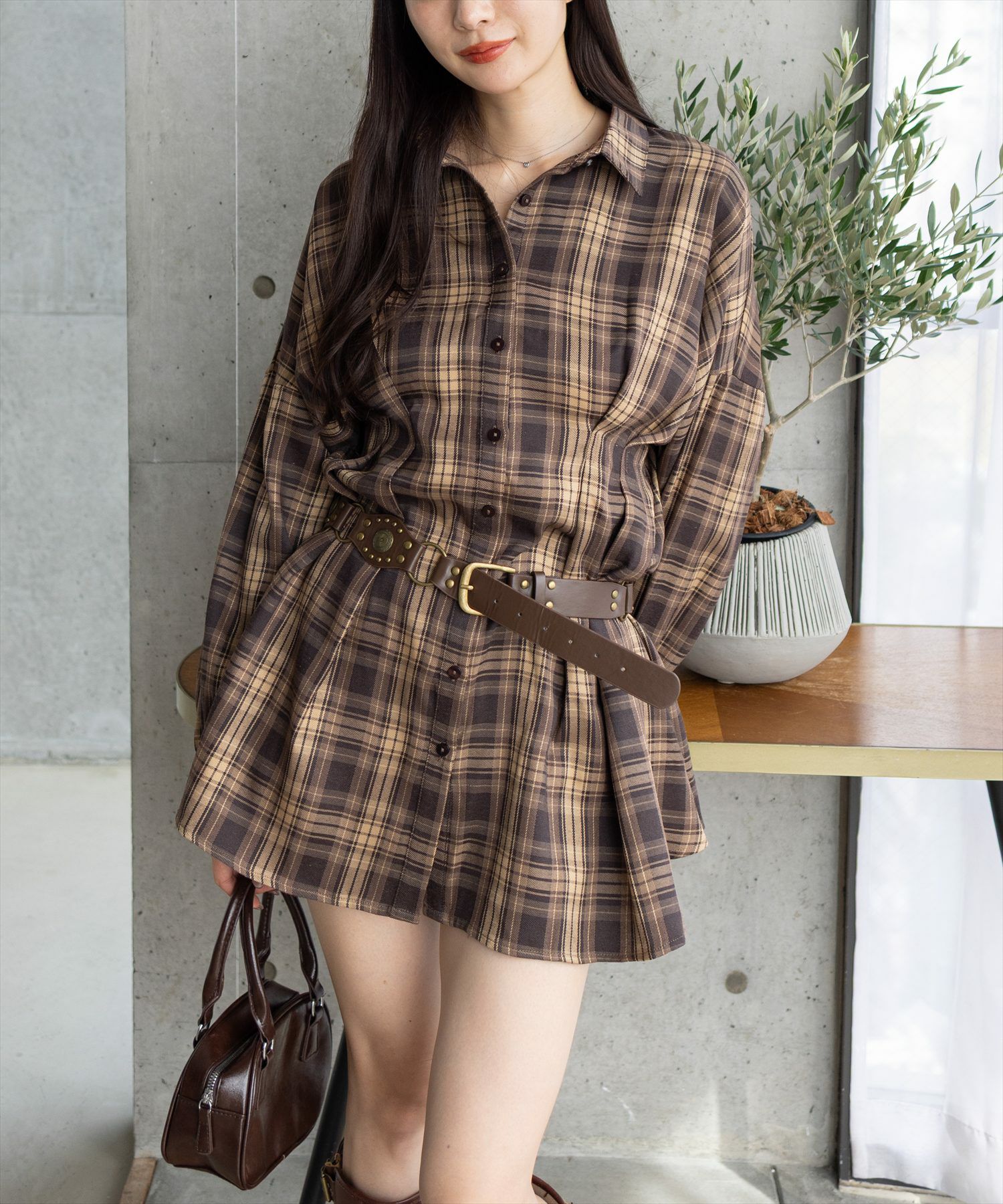 165cm/ブラウン着用