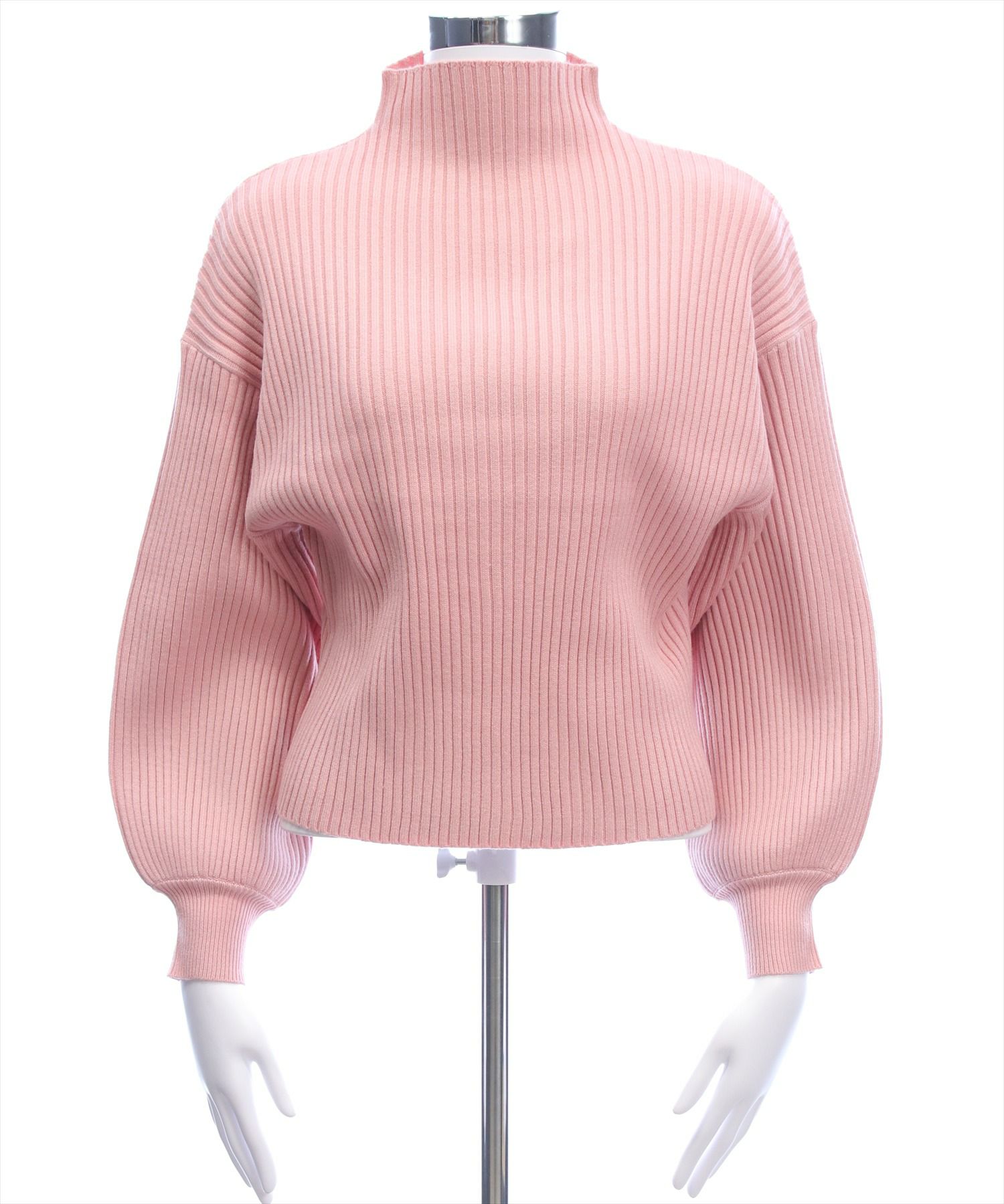 CLEAR BASIC≪AW新作/新色追加≫ボトルネックゆるニットプルオーバー