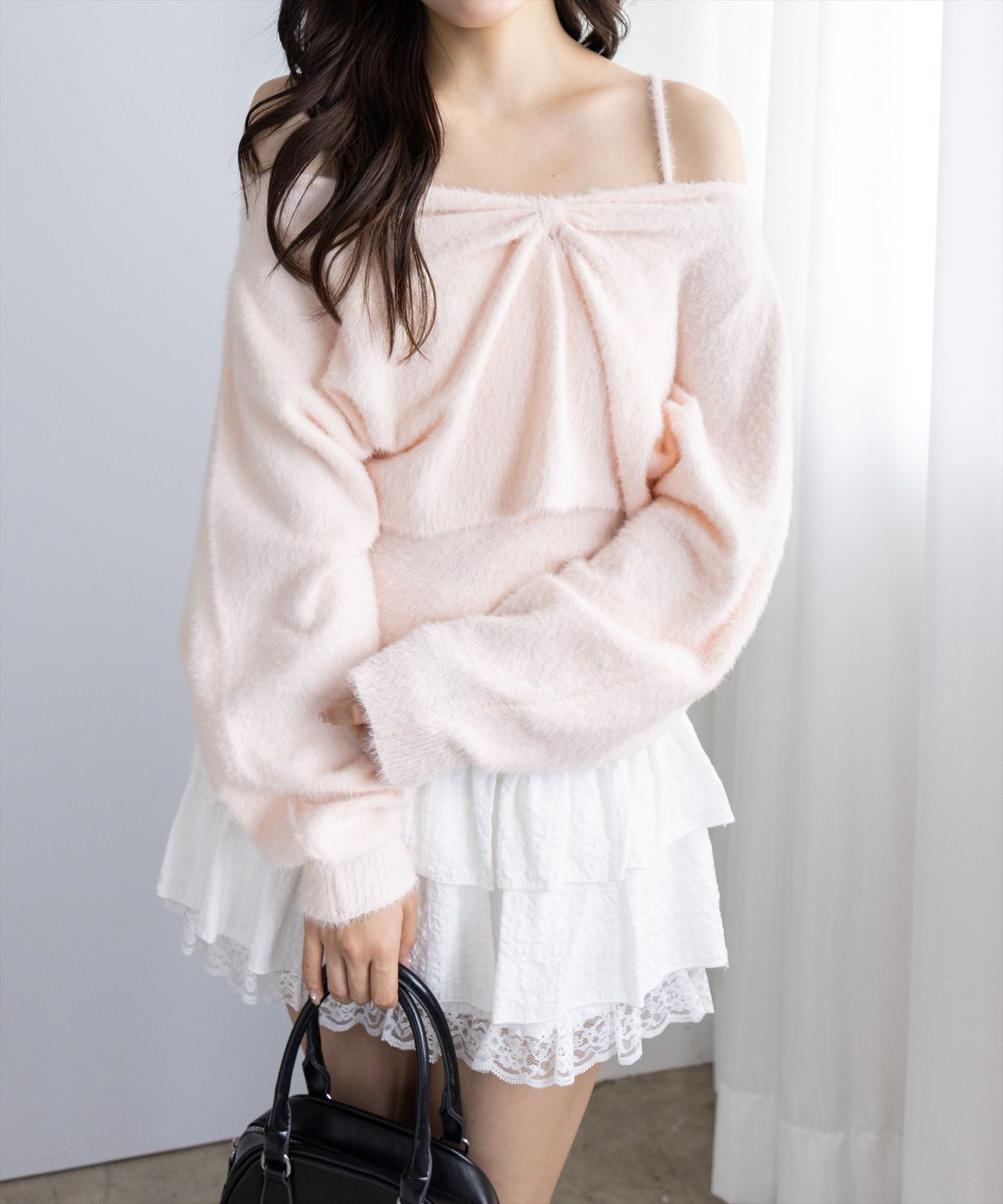 clear リボンデザイン3wayニット＋ニットキャミソールセット[CL9338