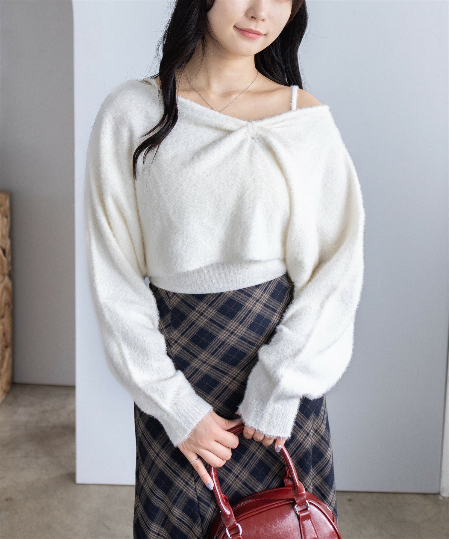 clear リボンデザイン3wayニット＋ニットキャミソールセット[CL9338