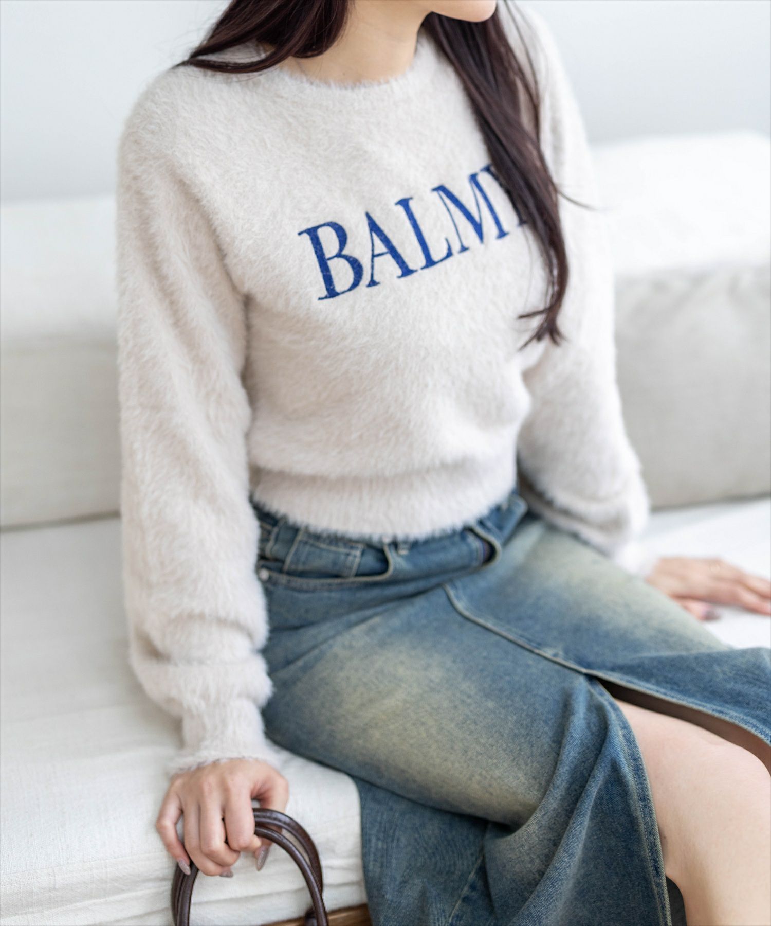 clear≪再入荷≫ロゴ刺繍フェザーニットトップス[CL9054] | レディース