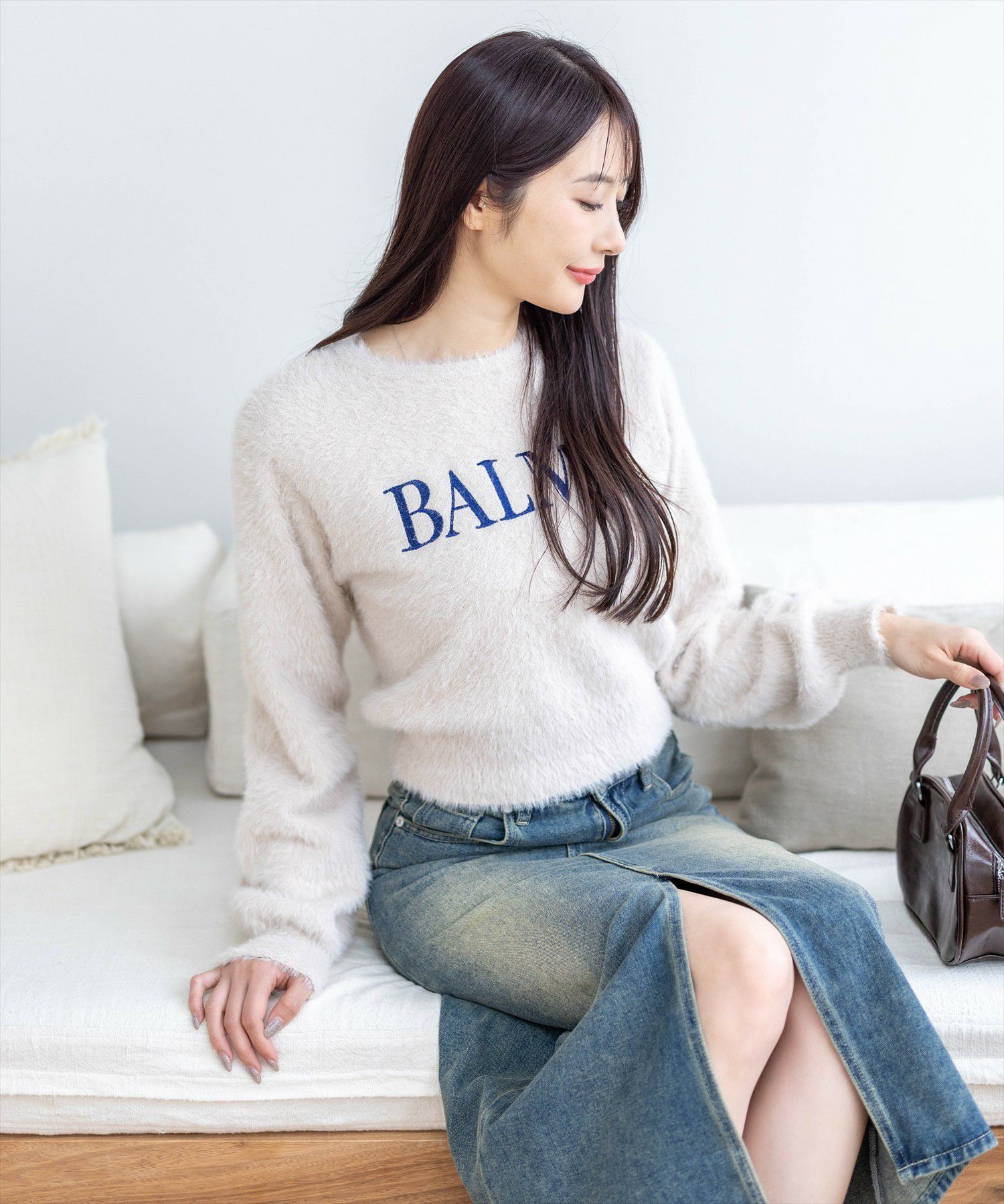 clear≪再入荷≫ロゴ刺繍フェザーニットトップス[CL9054] | レディース