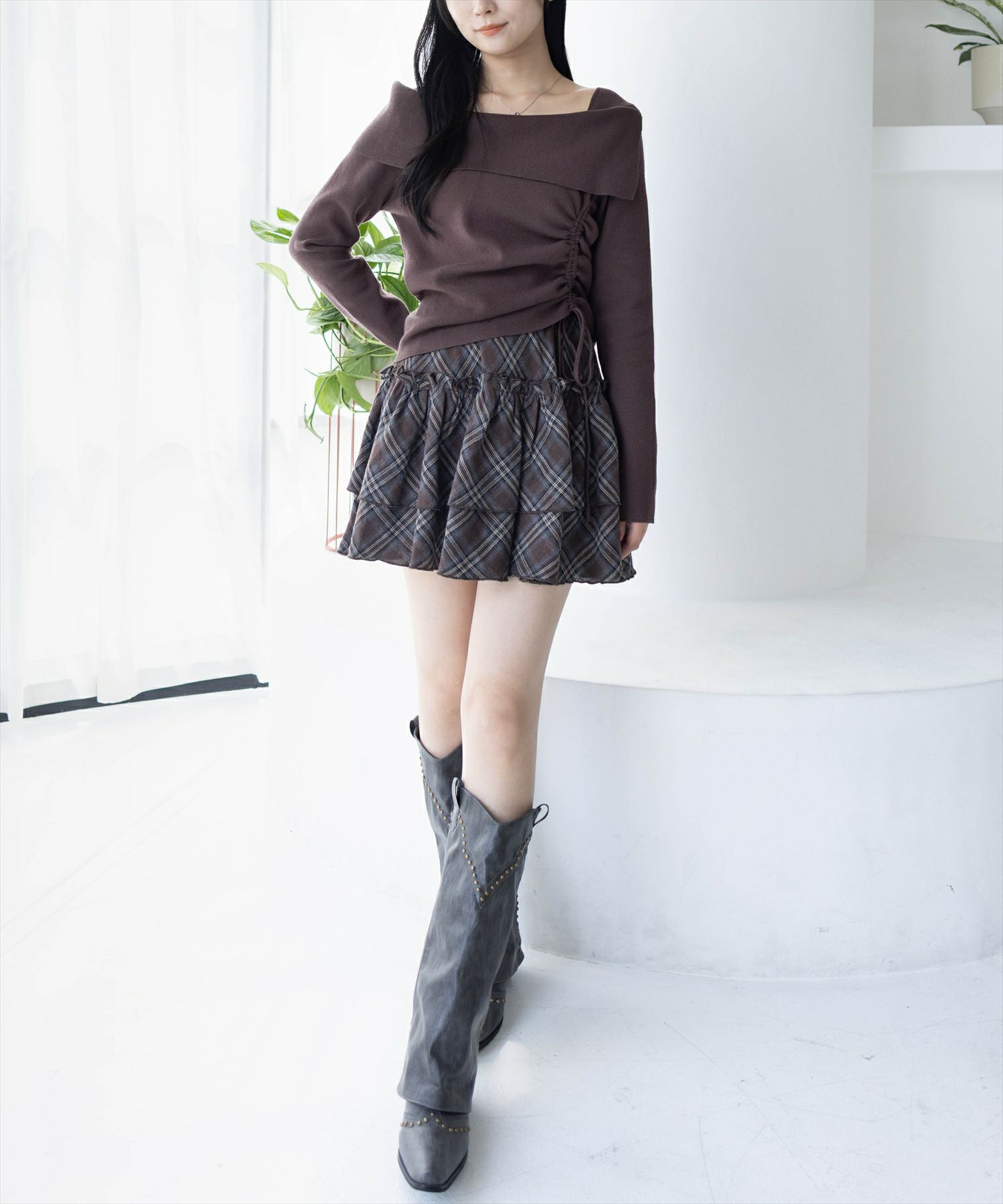 162cm/ブラウン
