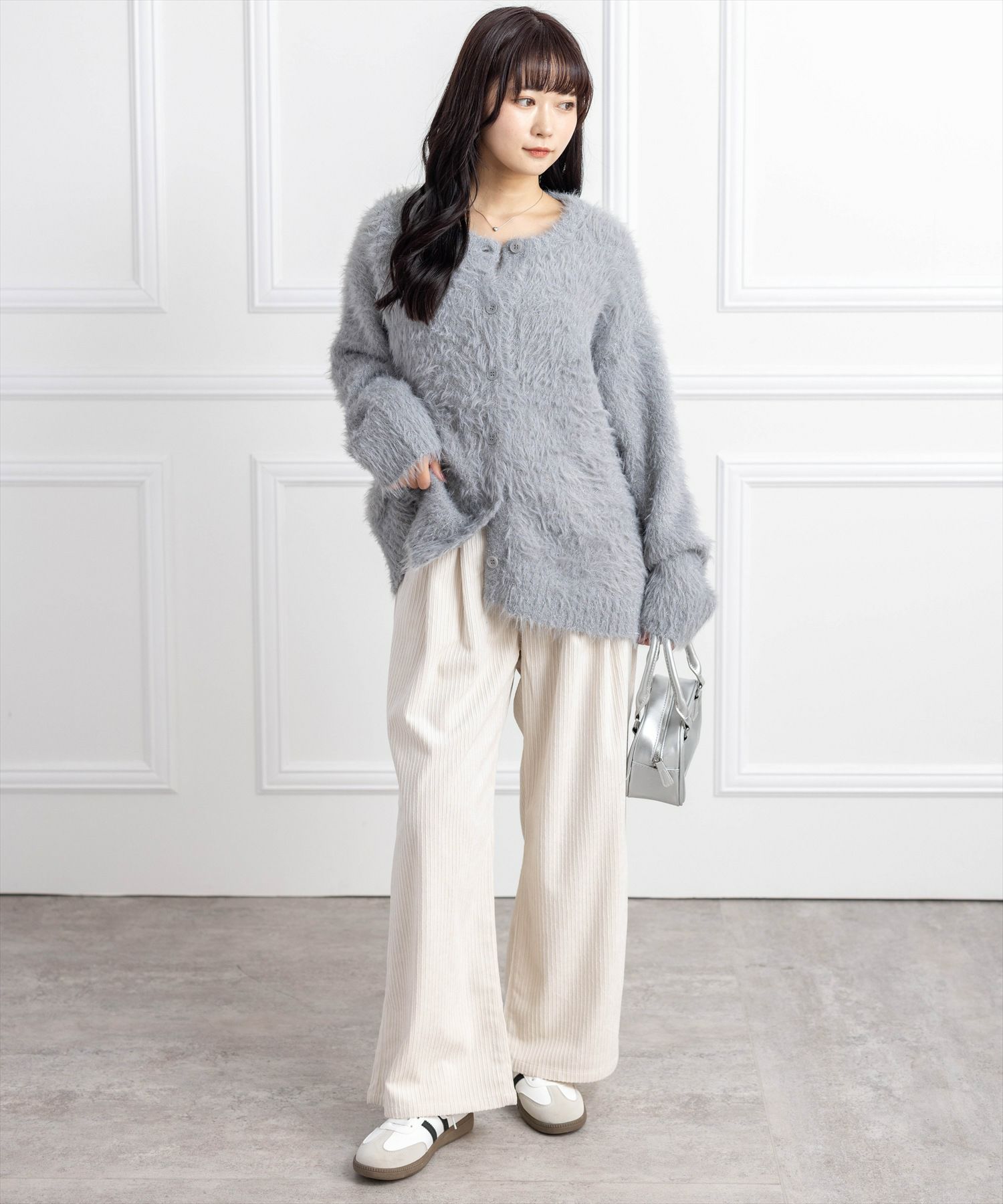 CLEAR BASIC≪AW新作/再入荷≫グリッターフェザーニットロング