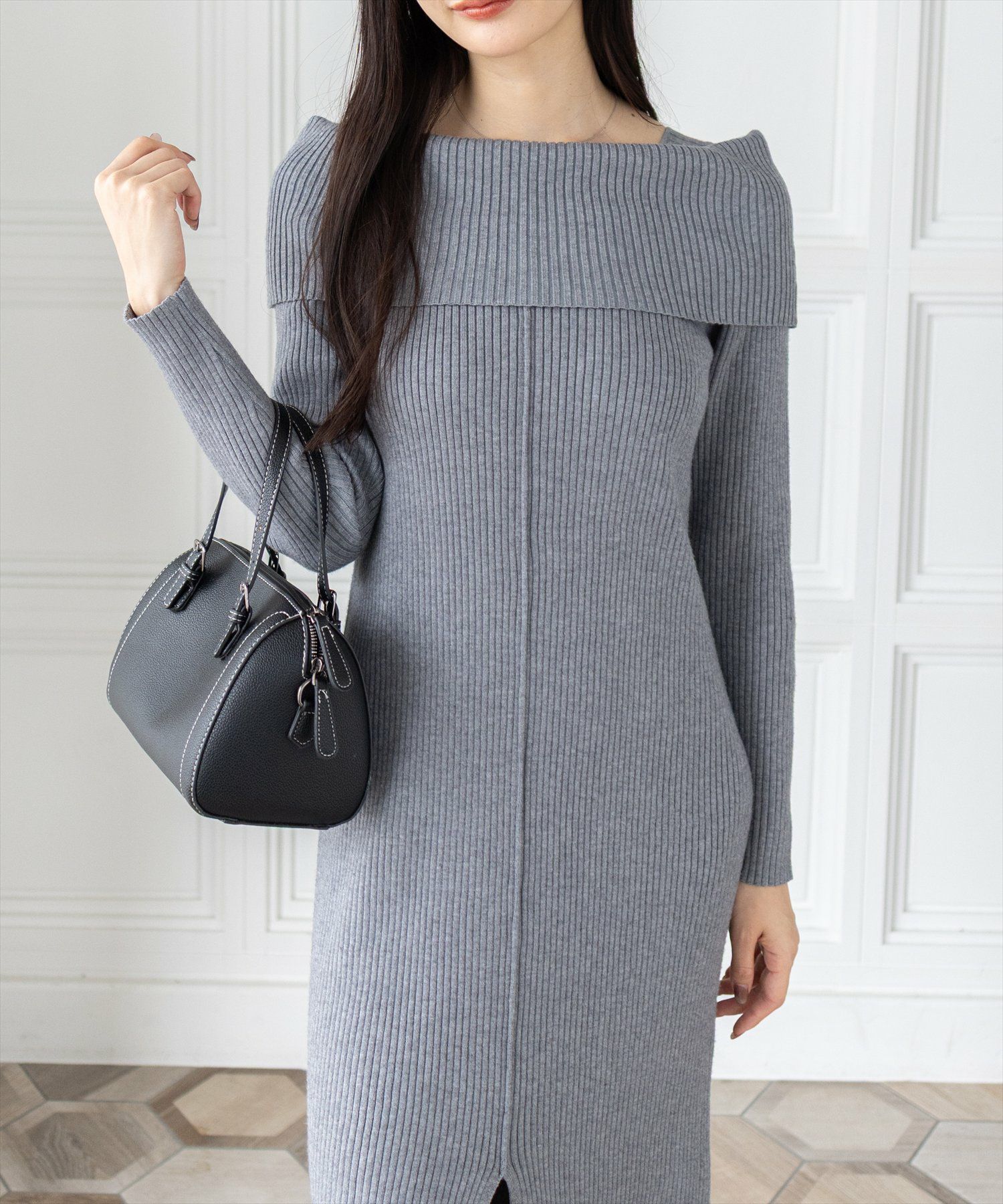 165cm/杢グレー着用