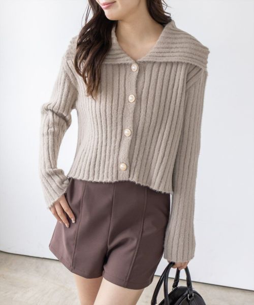 CLEAR BASIC≪AW新作≫セーラーカラービジューボタンニット[CL9056