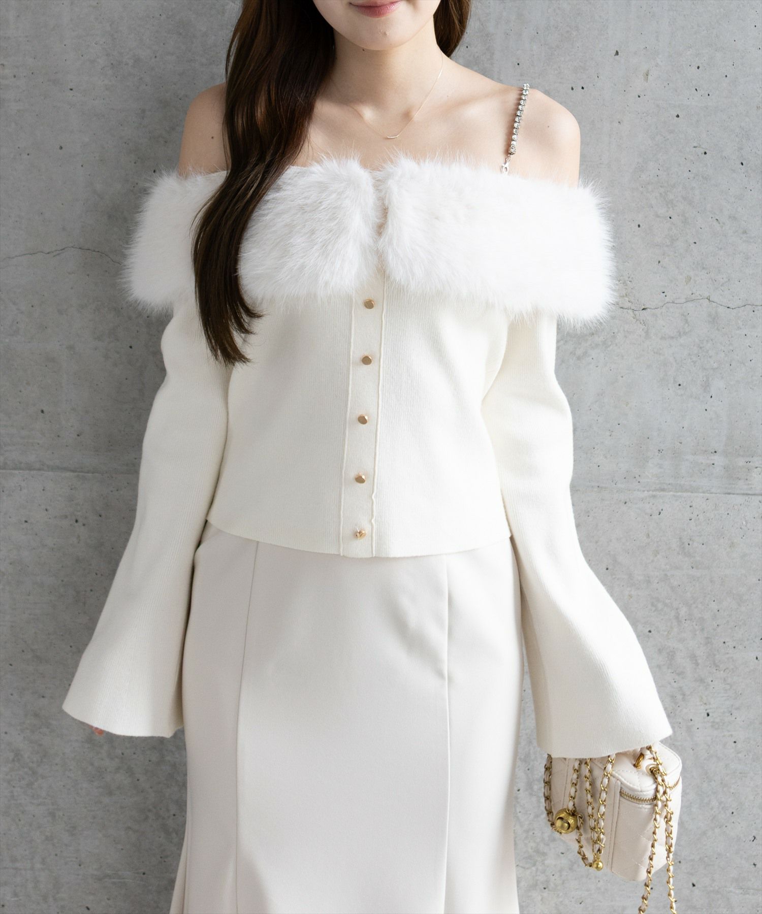 ベリアミミ ワンショルビジュートップス BELEARMIMI ベリアミミ ワンショルビジュートップス ニット TOPS