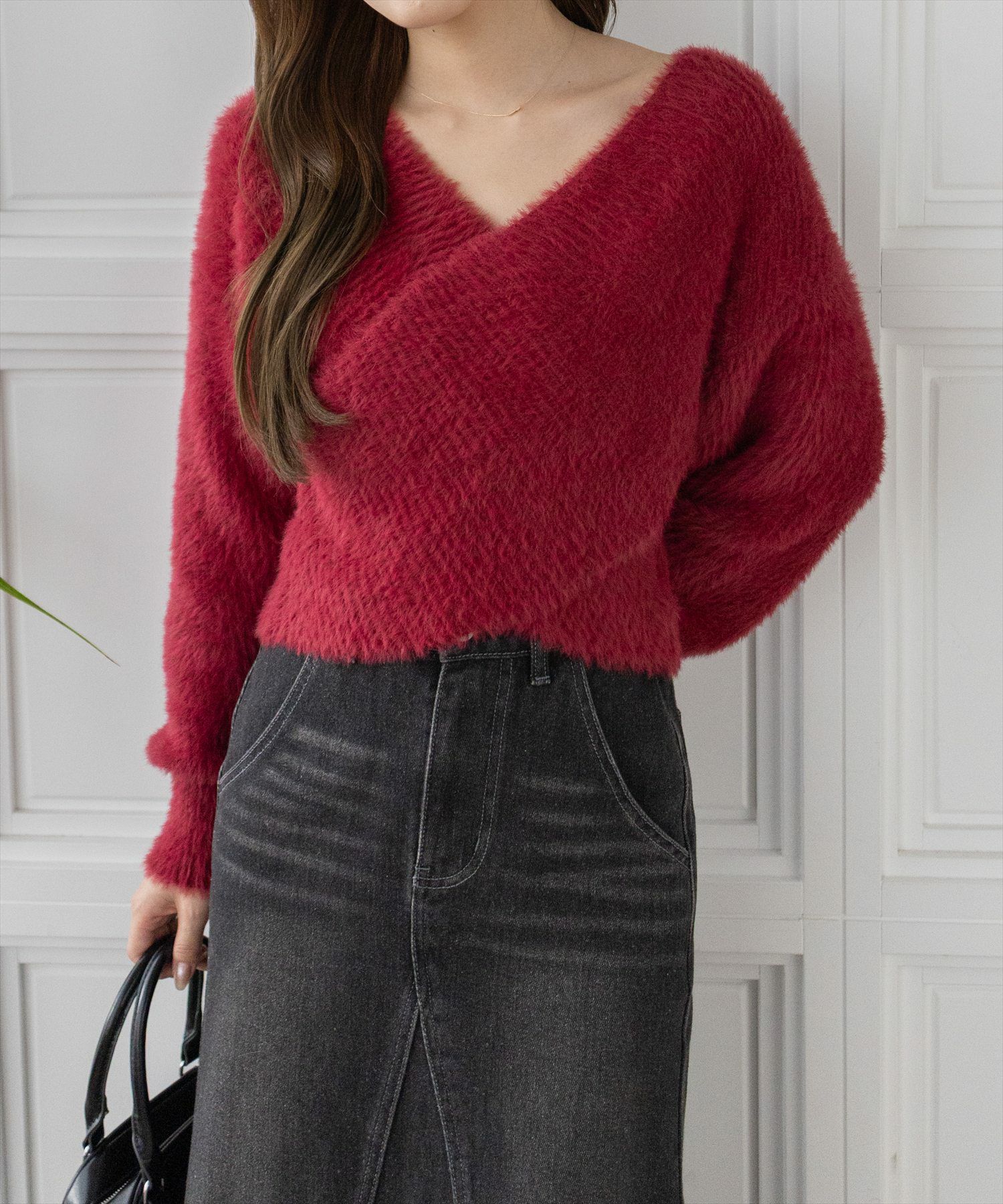 clear≪新色追加≫クロスフェザーニットトップス[CL9051] | レディース