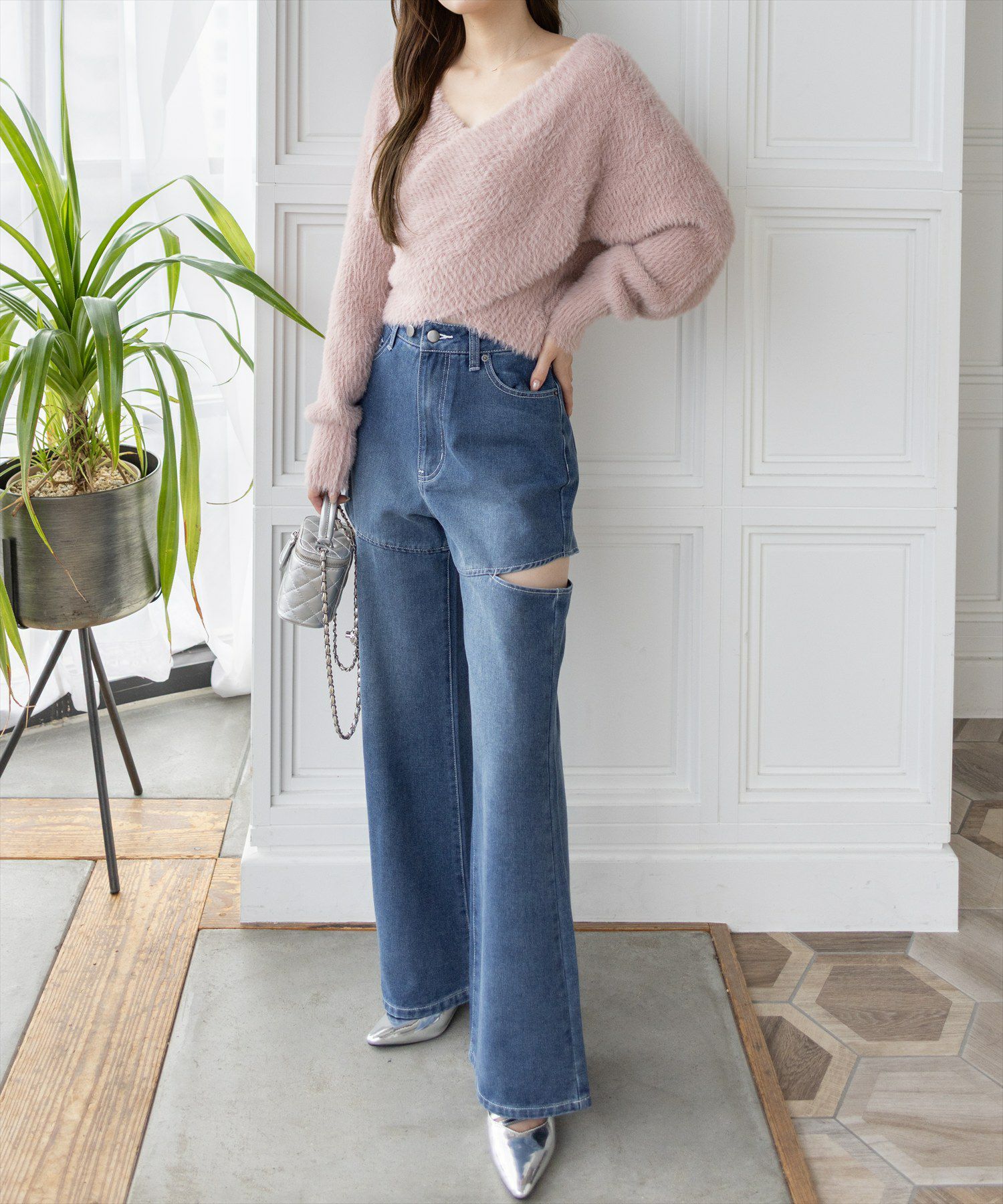 161cm/ピンクベージュ