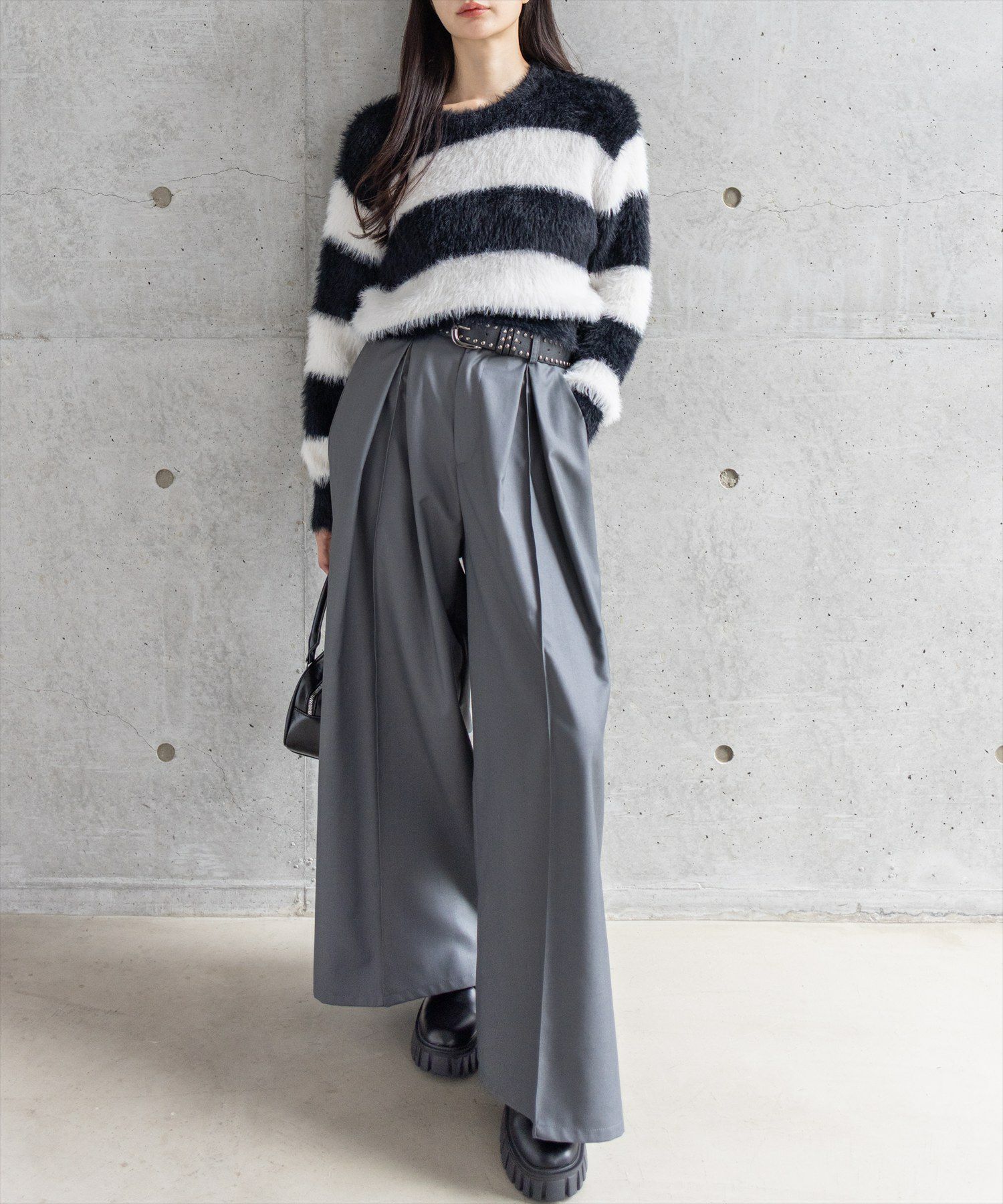 165cm/アイボリー×ブラック