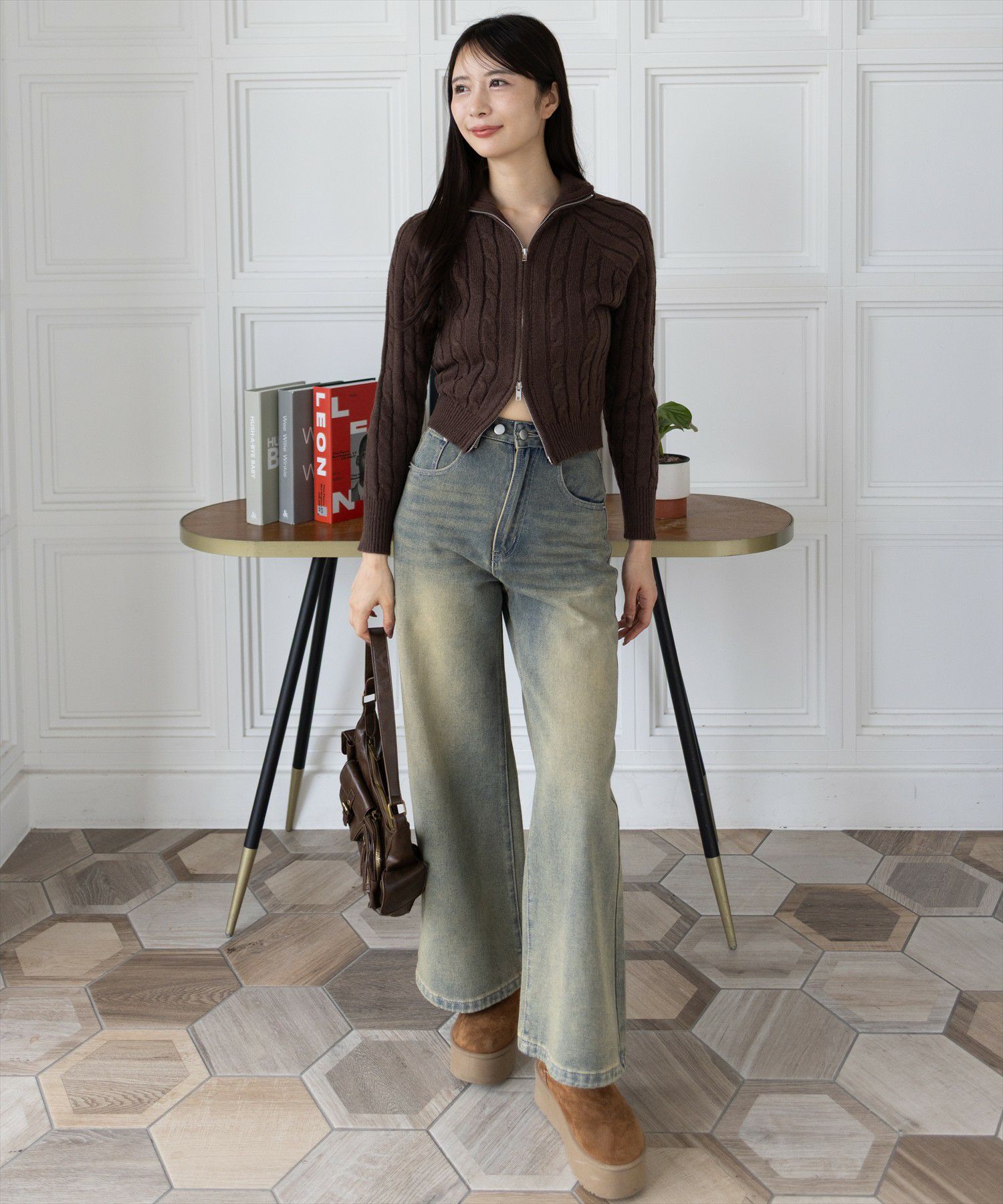 165cm/ブラウン