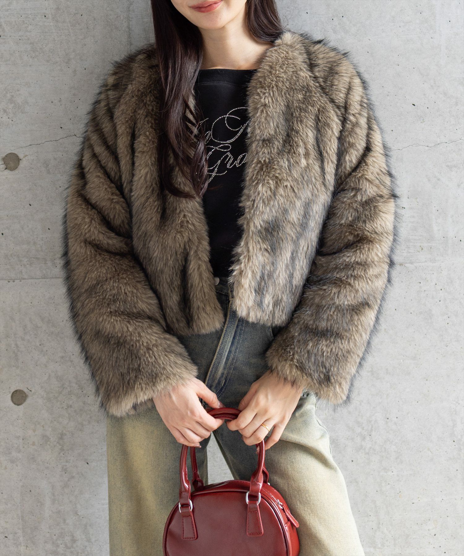 clear≪AW新作≫ミックスファージャケット[CL9064] | レディース