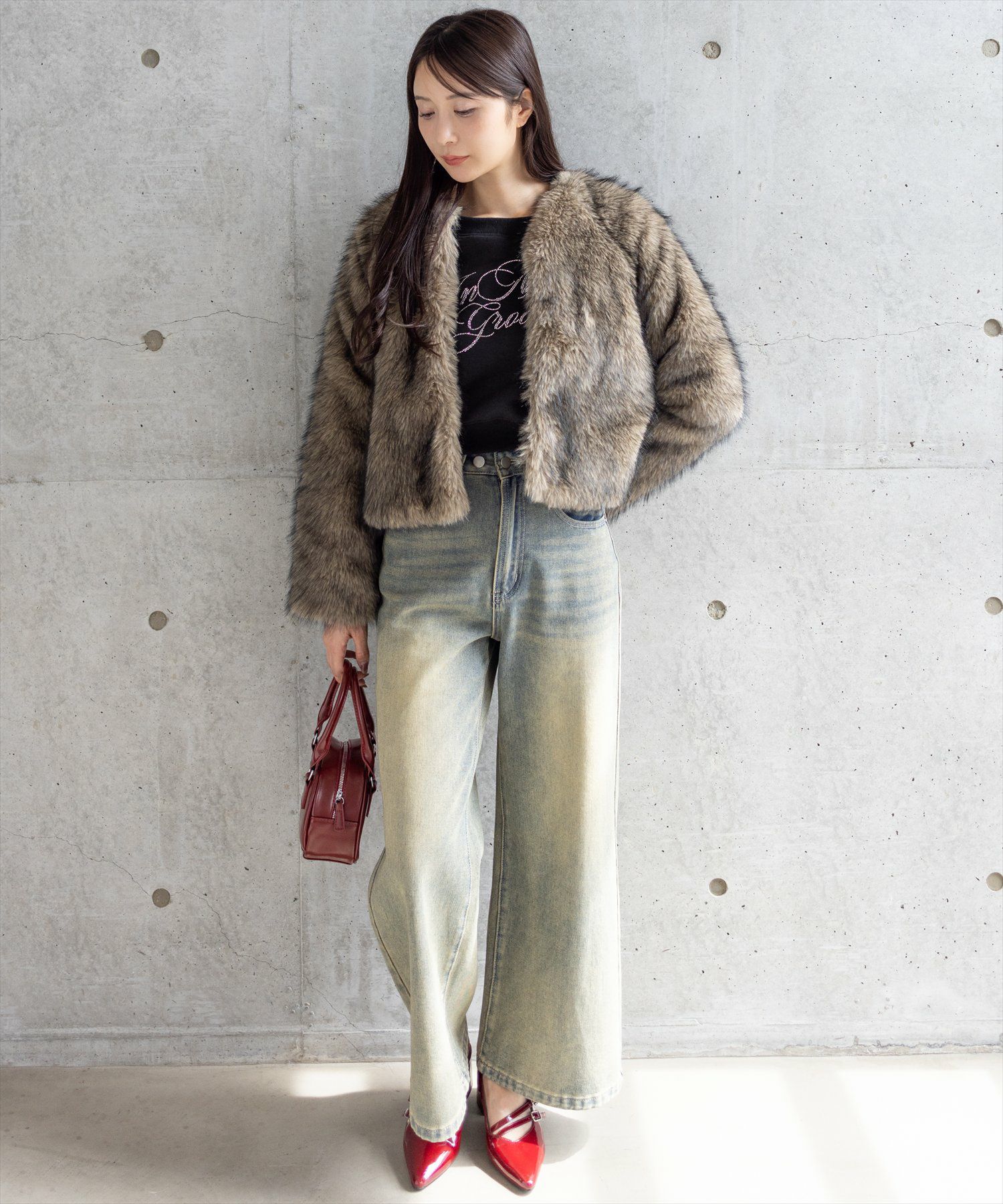 165cm/ベージュ着用