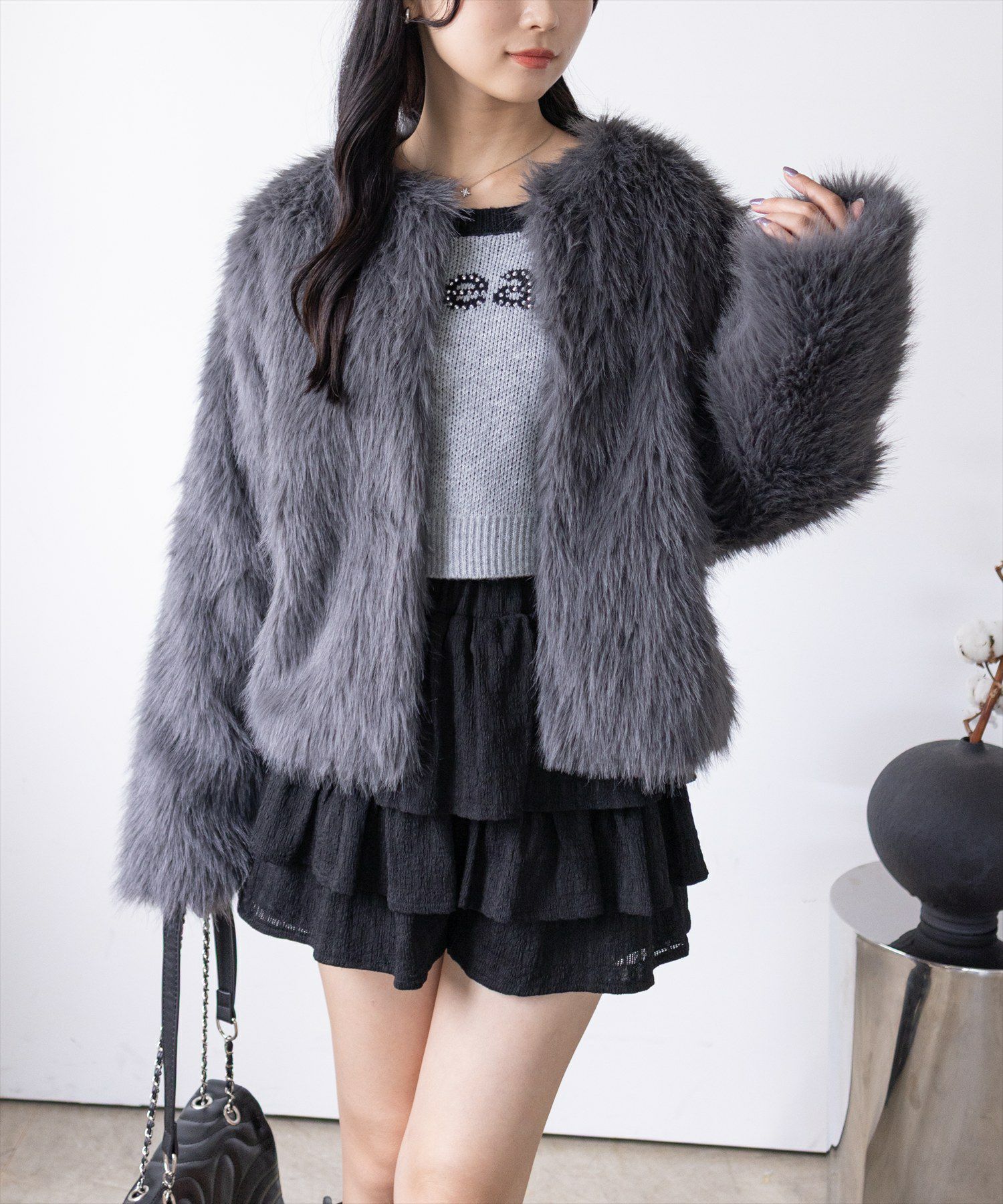 clear フェイクファージャケット[CL9063] | レディースファッション