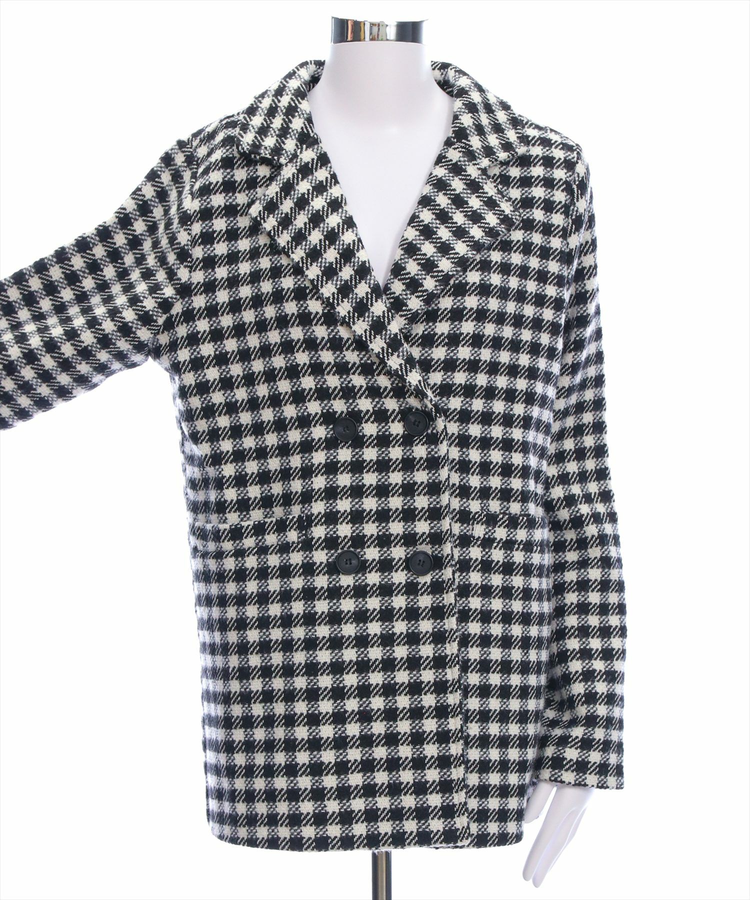 clear≪AW新作≫ブロックチェックフェイクウールダブルジャケット