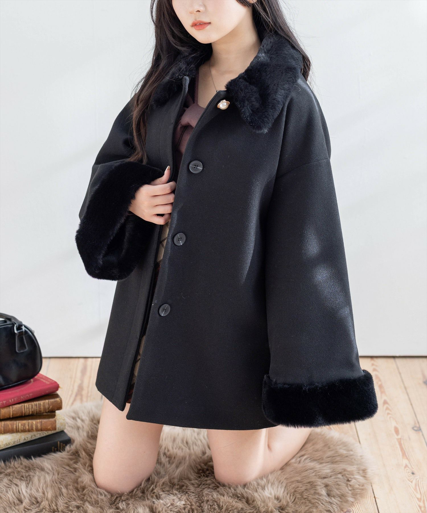 clear≪AW新作≫ミックスファージャケット[CL9064] | レディース