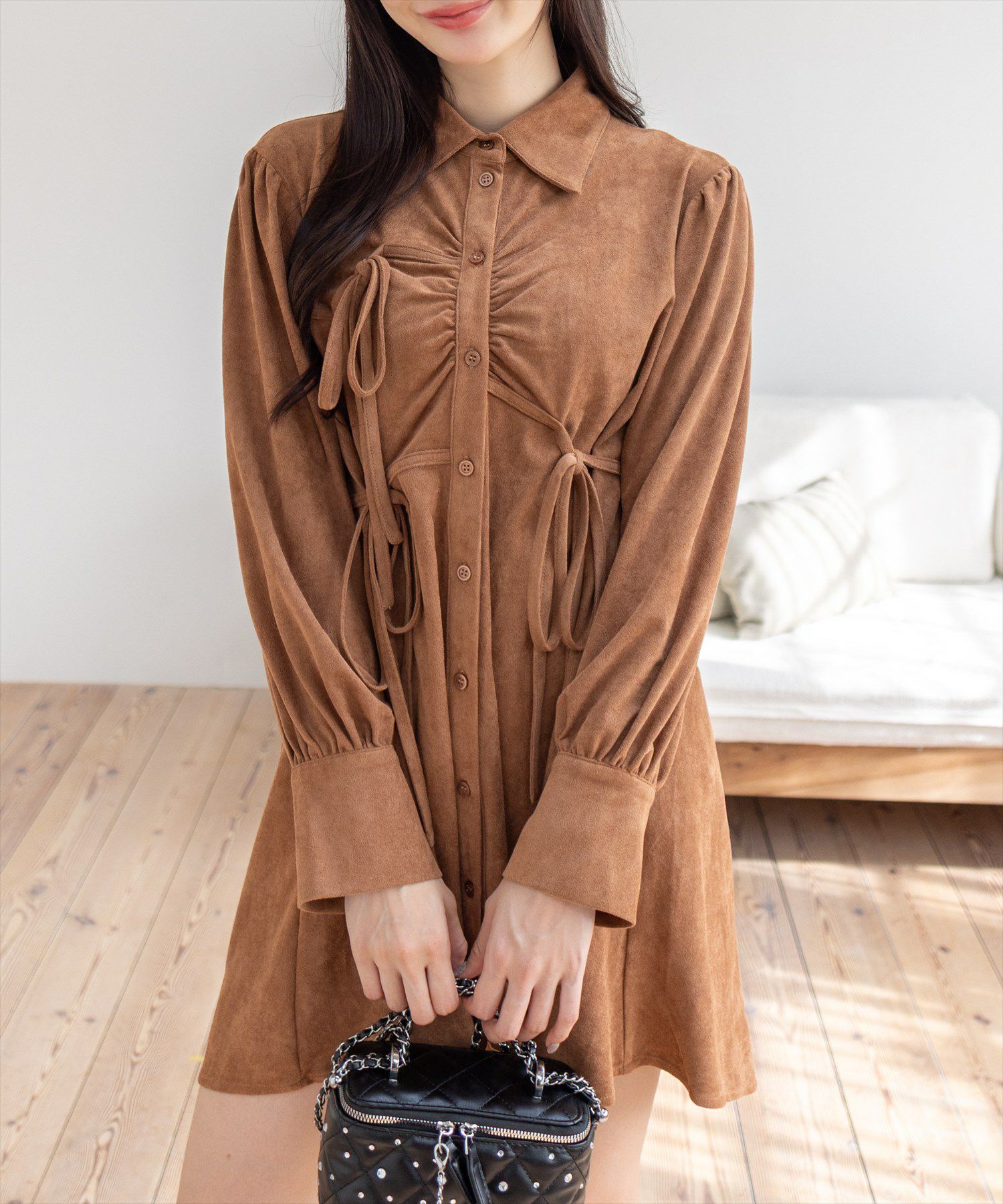 その他 cip clear フェイクスエードリボンシャツワンピース[CL9523] | レディース