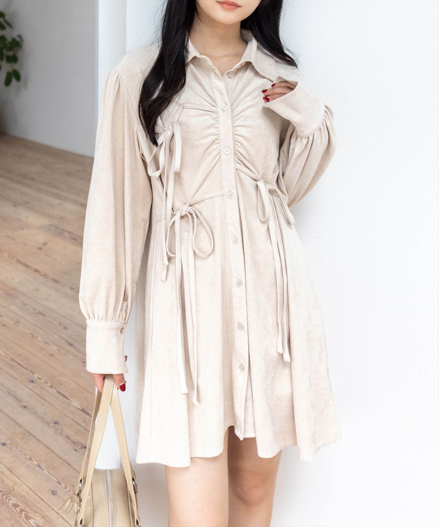 その他 cip clear フェイクスエードリボンシャツワンピース[CL9523] | レディース