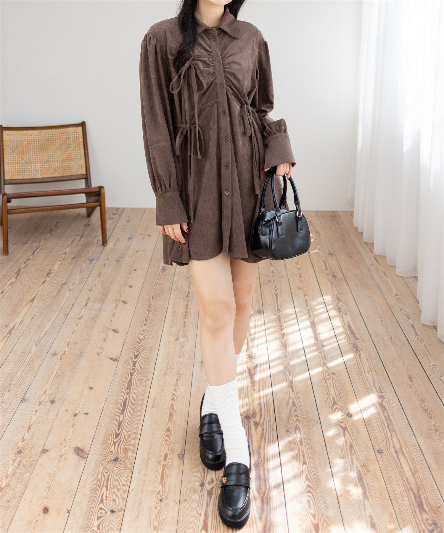 162cm/ブラウン着用