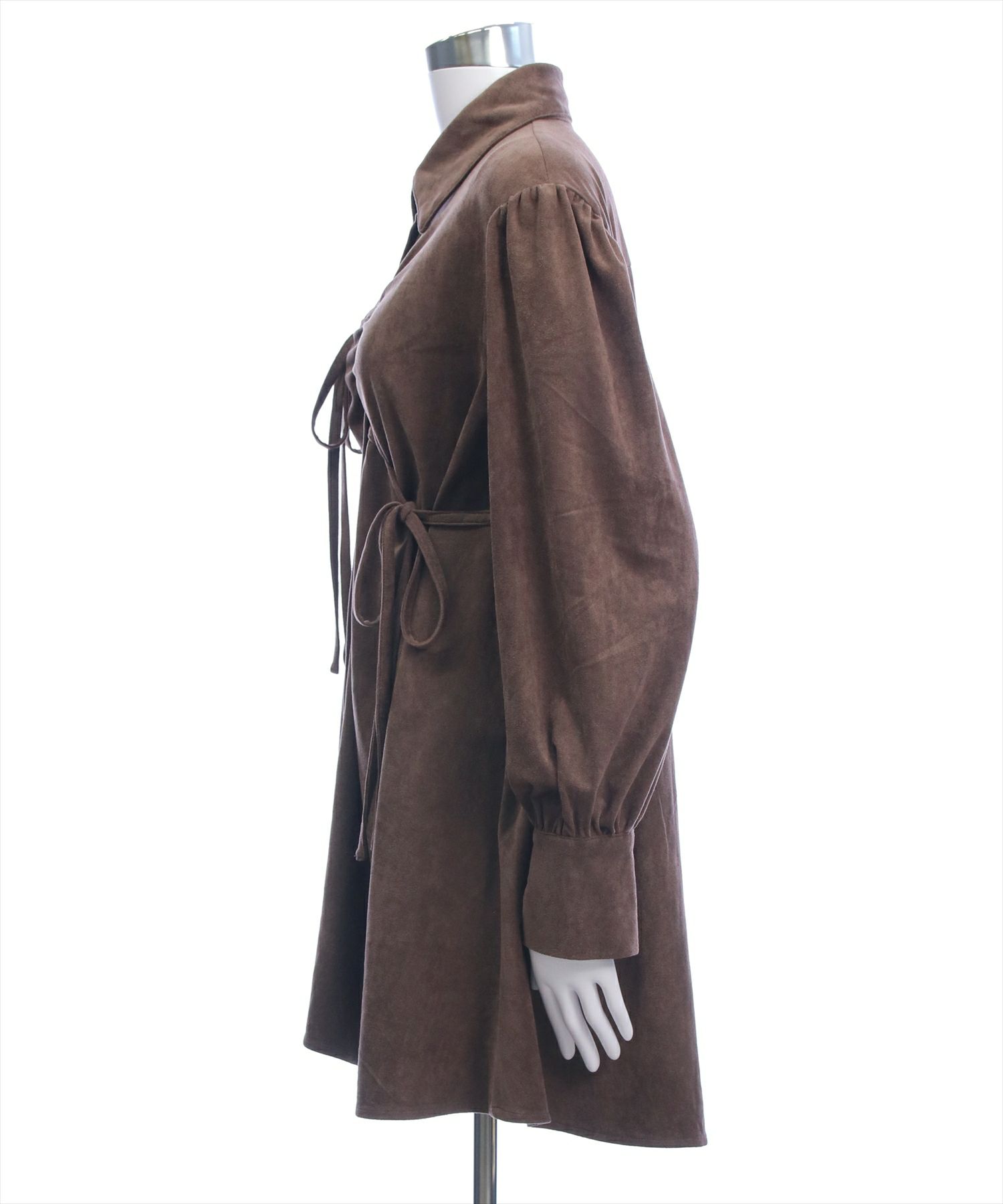 ピンキーページ clear フェイクスエードリボンシャツワンピース[CL9523] | レディース