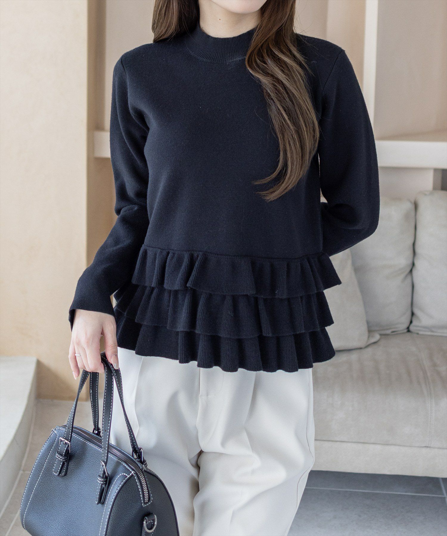 CLEAR BASIC≪AW新作≫裾フリルニットトップス[CL9495] | レディース