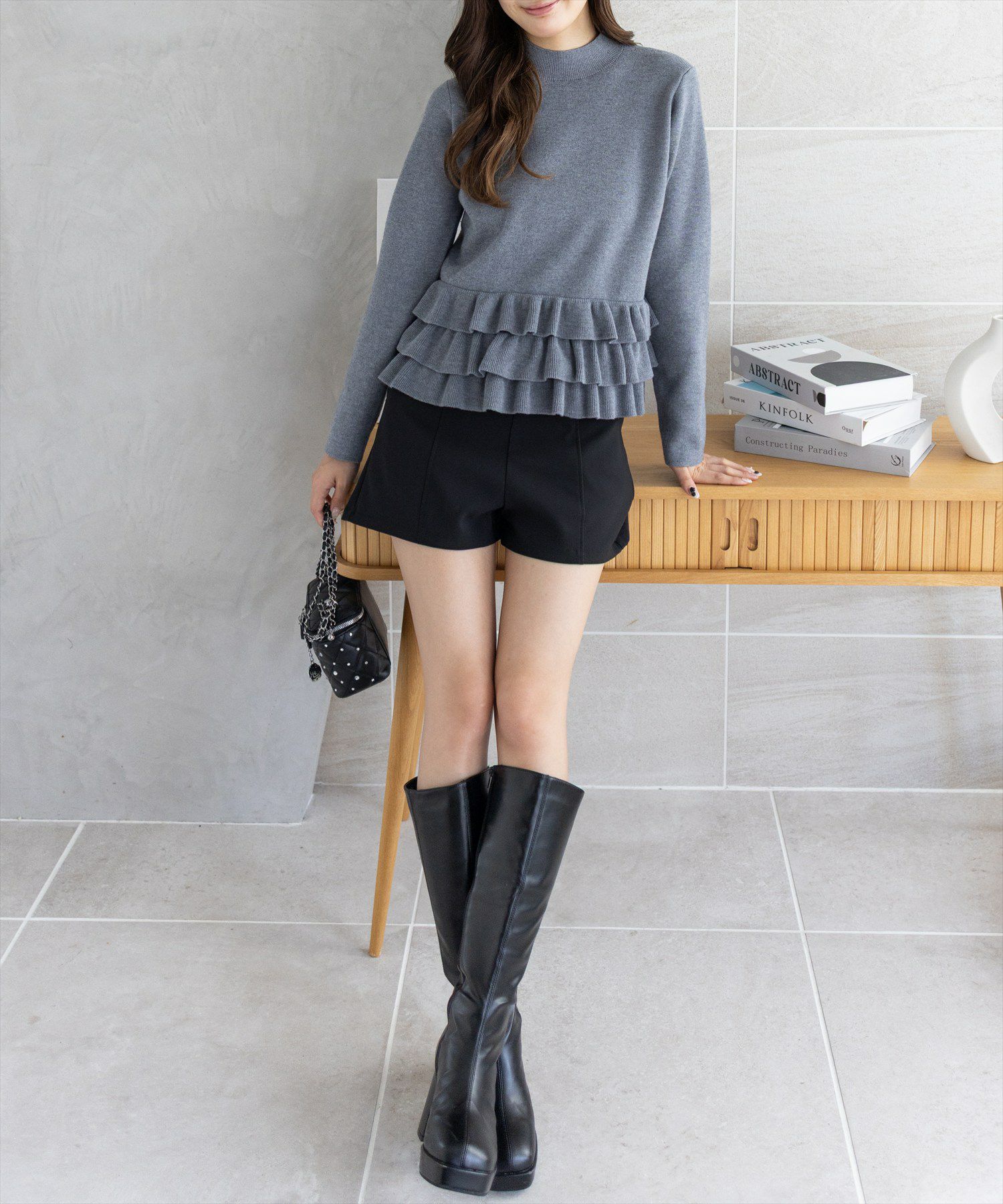 CLEAR BASIC≪AW新作≫裾フリルニットトップス[CL9495] | レディース