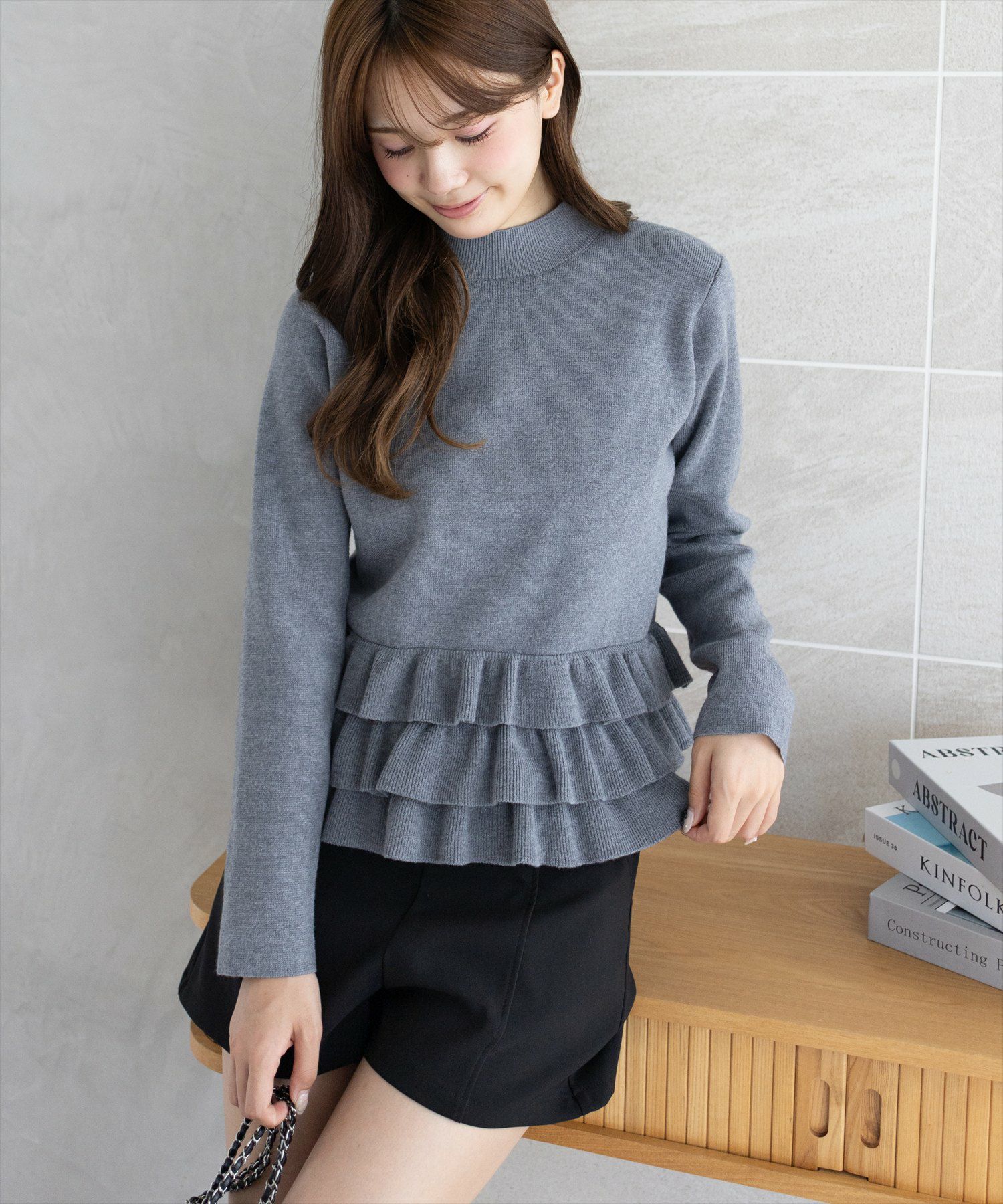 CLEAR BASIC≪再入荷≫裾フリルニットトップス[CL9495] | レディース