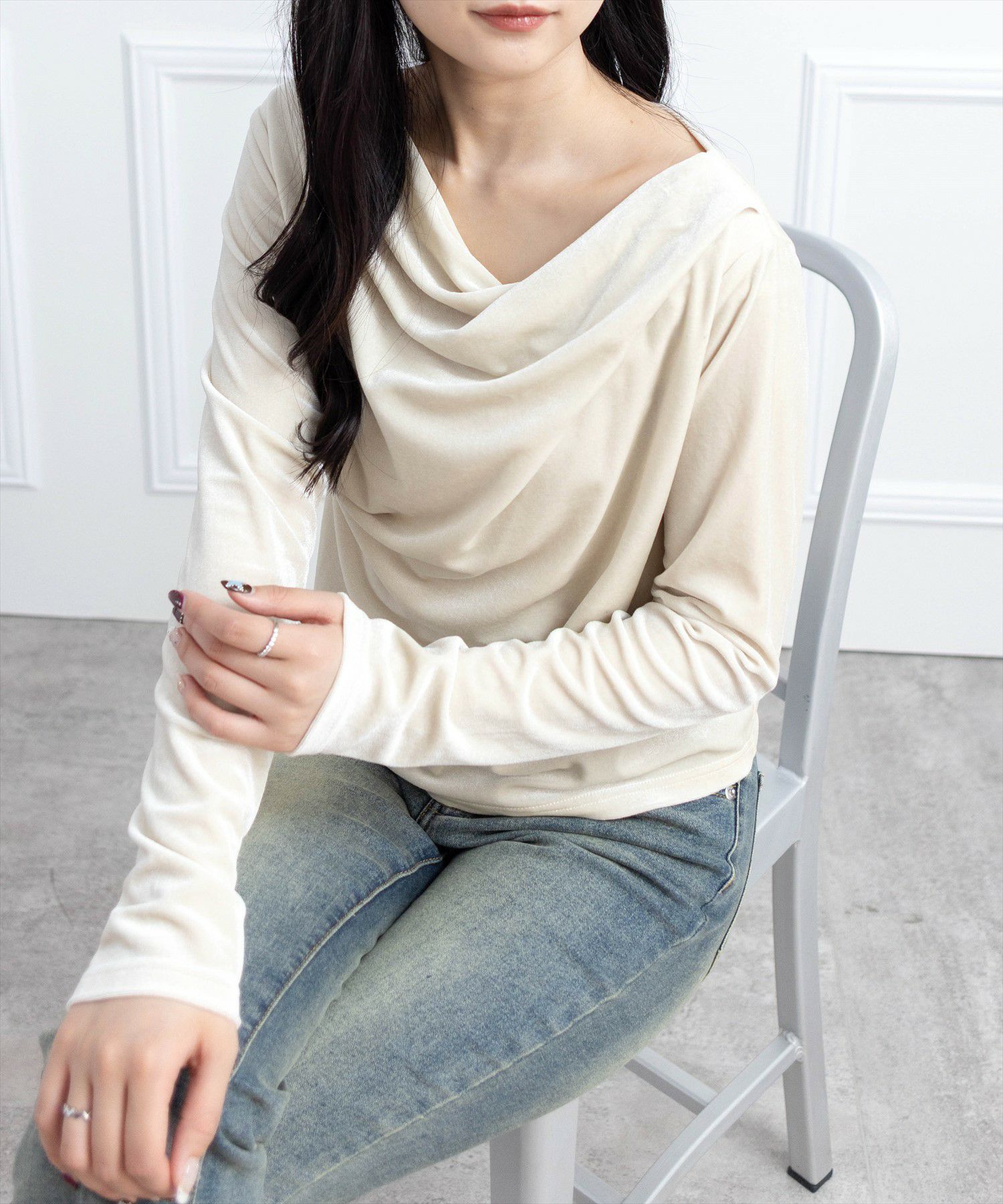 CLEAR BASIC≪AW新作≫ベロアドレープトップス[CL9531] | レディース