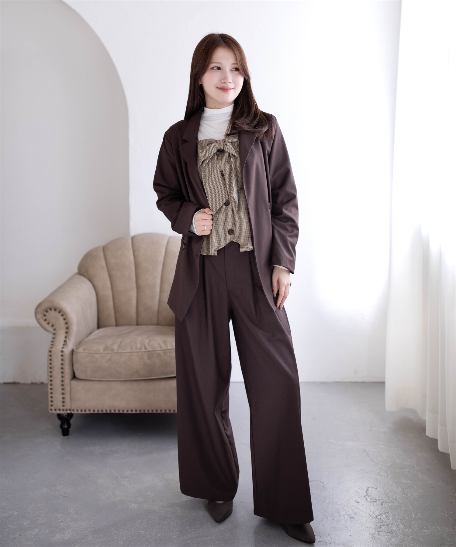 162cm/ブラウン F着用