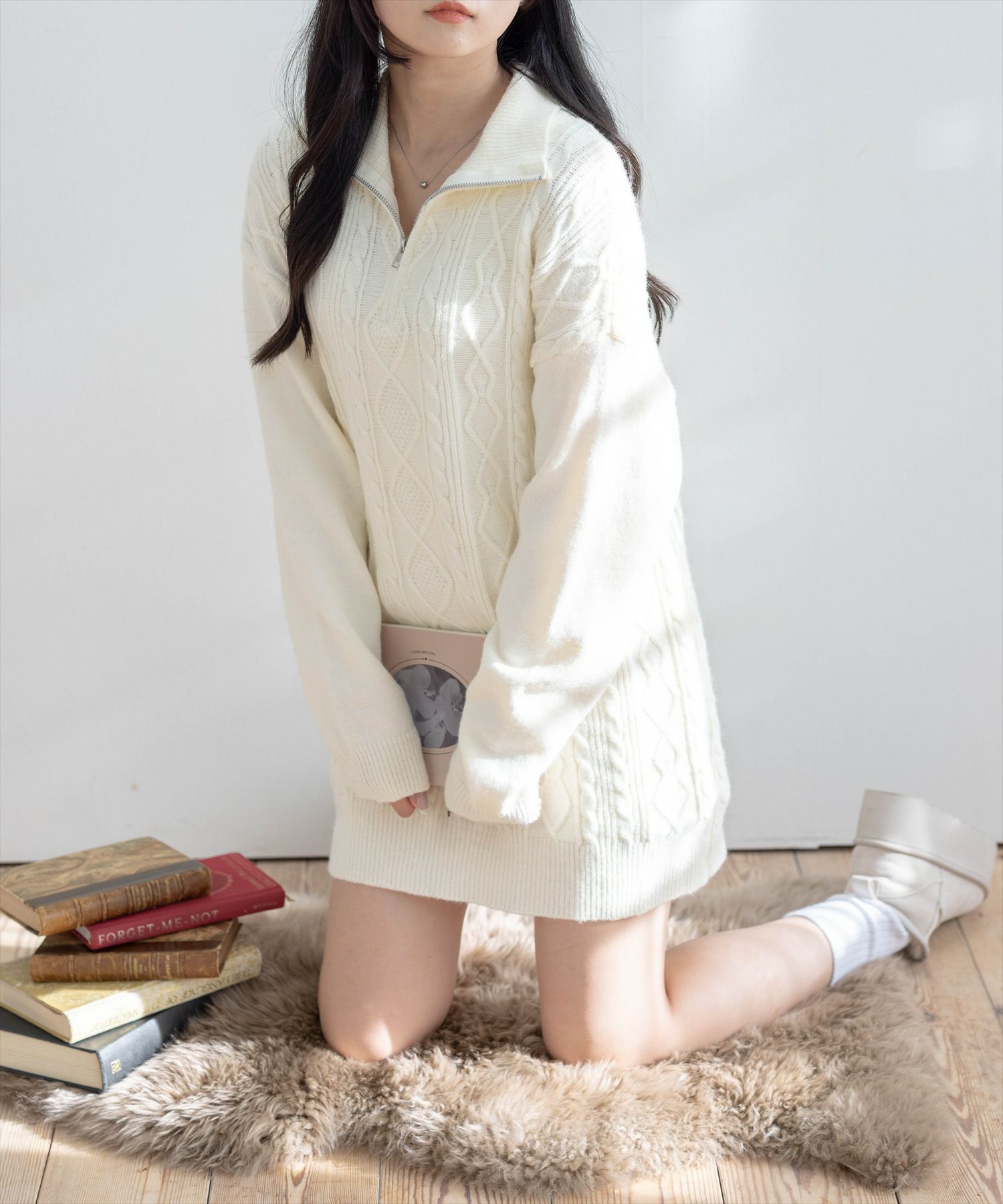 clear ニットドッキングシャツミニワンピース[CL9469] | レディース