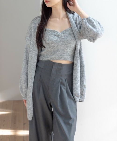 STAY MOTION≪WEB限定/AW新作≫ロングニットカーディガン+ニットキャミ