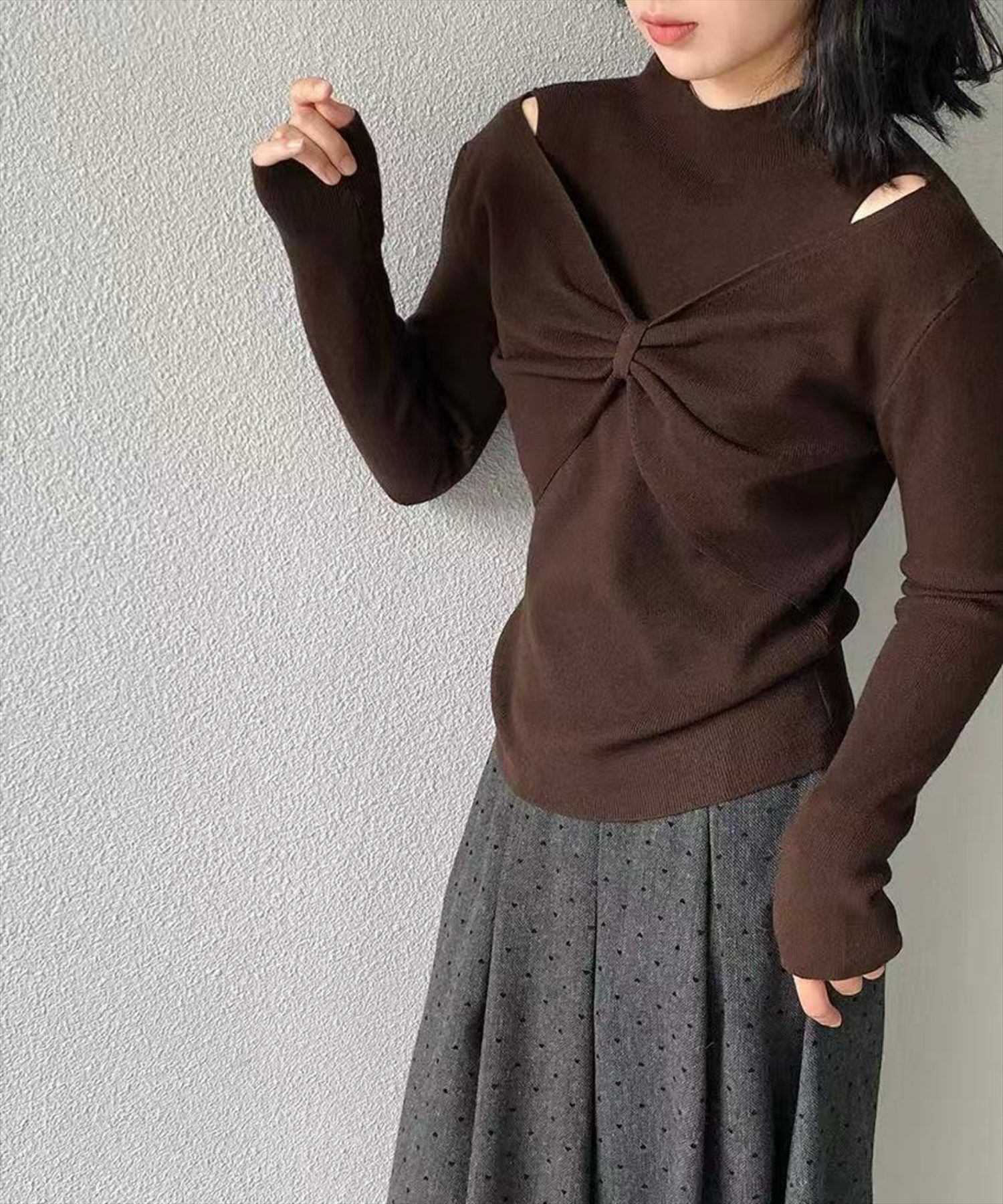 ブラウン着用