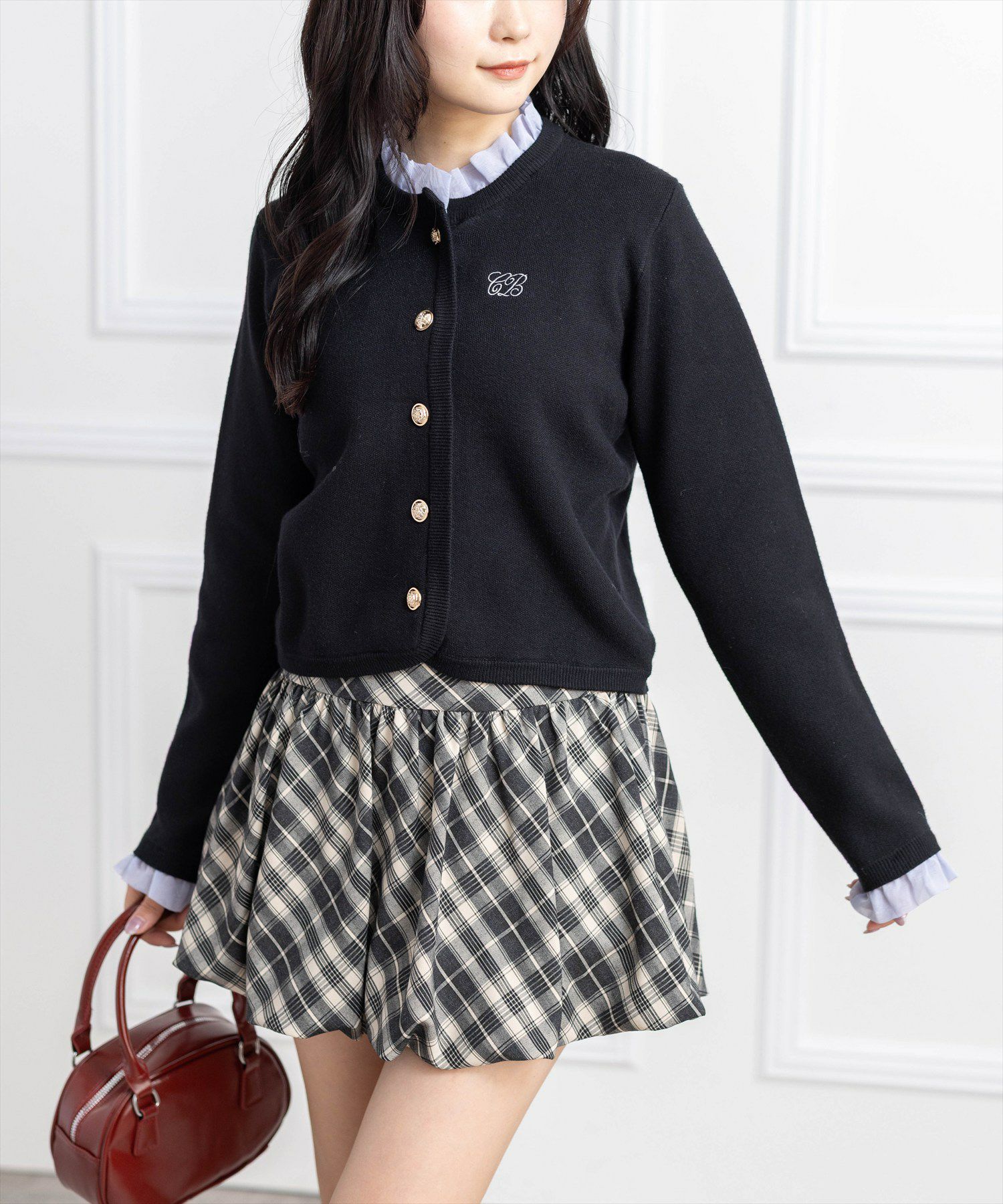 CLEAR BASIC 刺繍入りフリルニットカーディガン[CL9489] | レディース