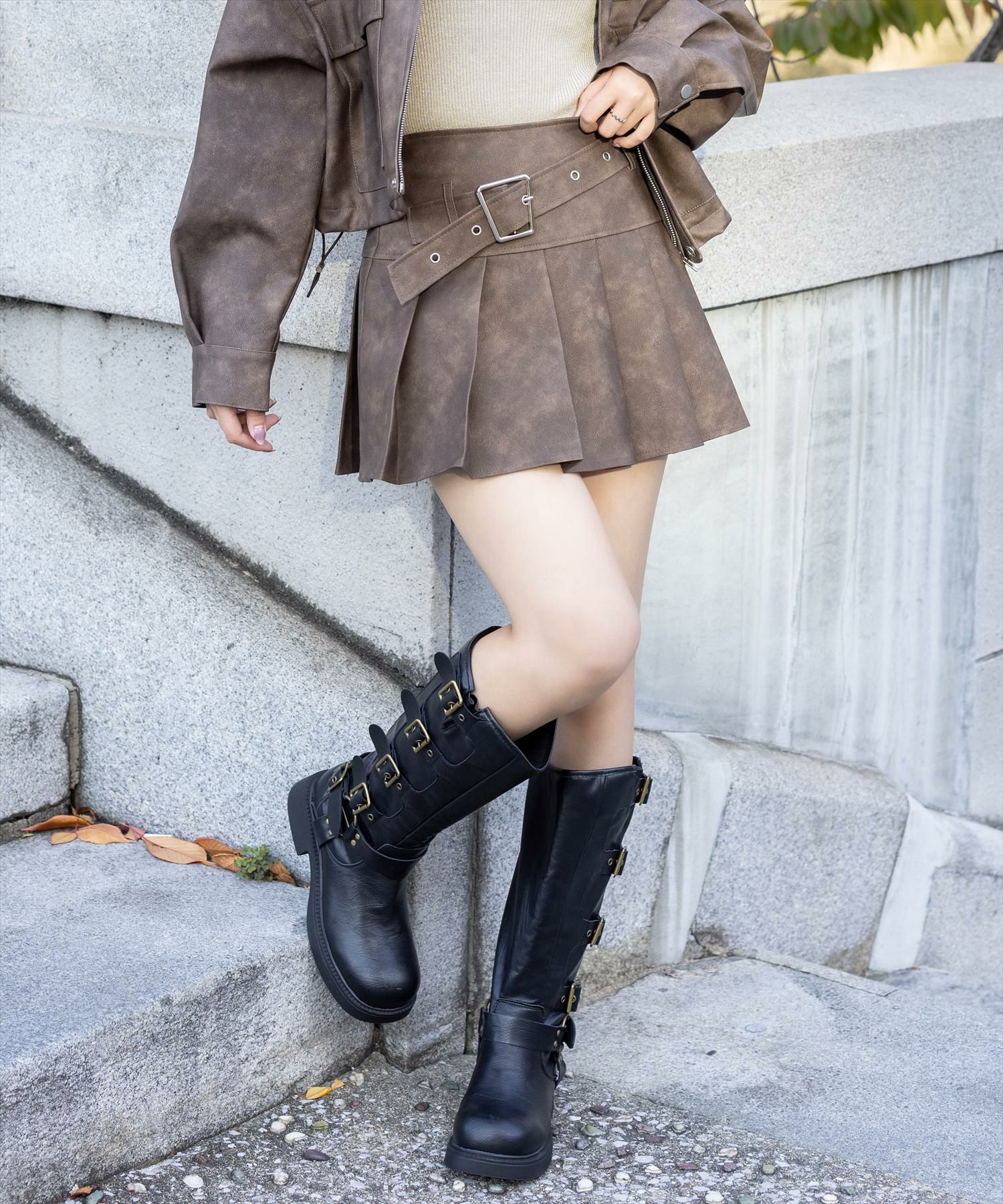 【新品未使用】FairLiar ベルトセットハイウエストプリーツスカート 楽天市場】【SALE】3連バックルベルトプリーツスカート レディース