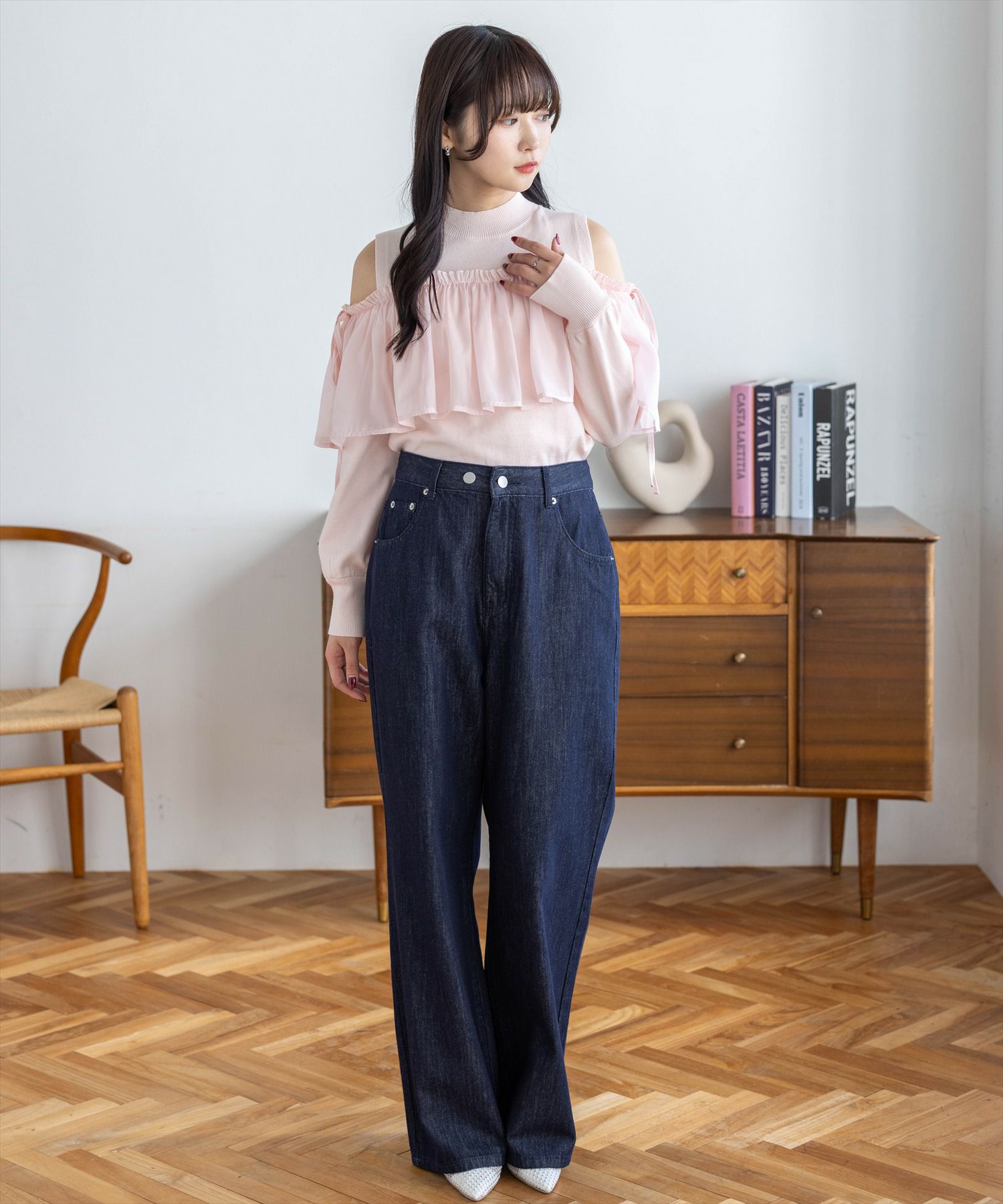 CLEAR BASIC≪WEB先行販売/AW新作≫オーガンジードッキングオープン