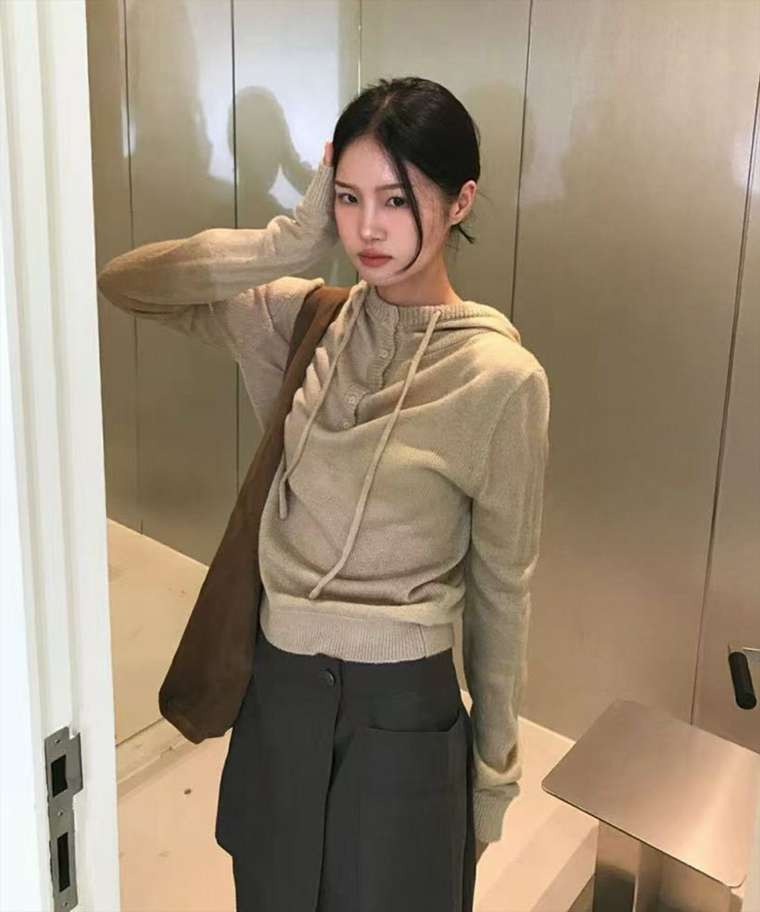 STAY MOTION≪WEB限定≫フード付きシアーニットトップス[ST1109