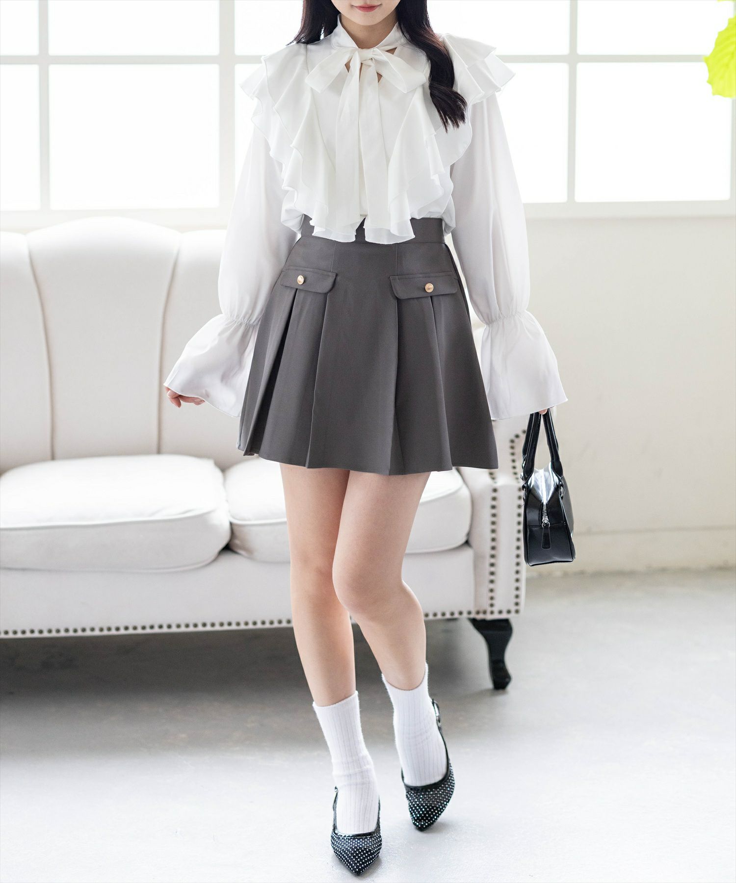 162cm/グレー着用