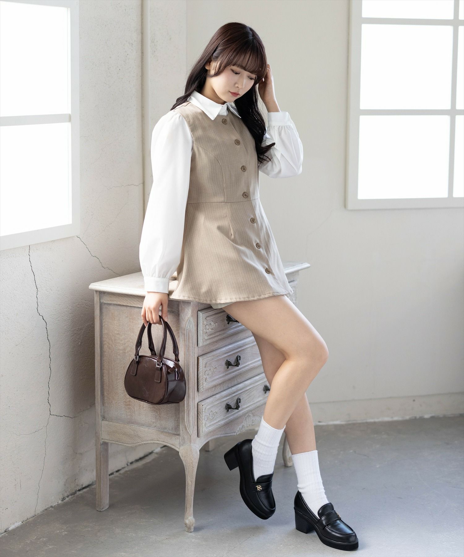 162cm/ベージュ着用
