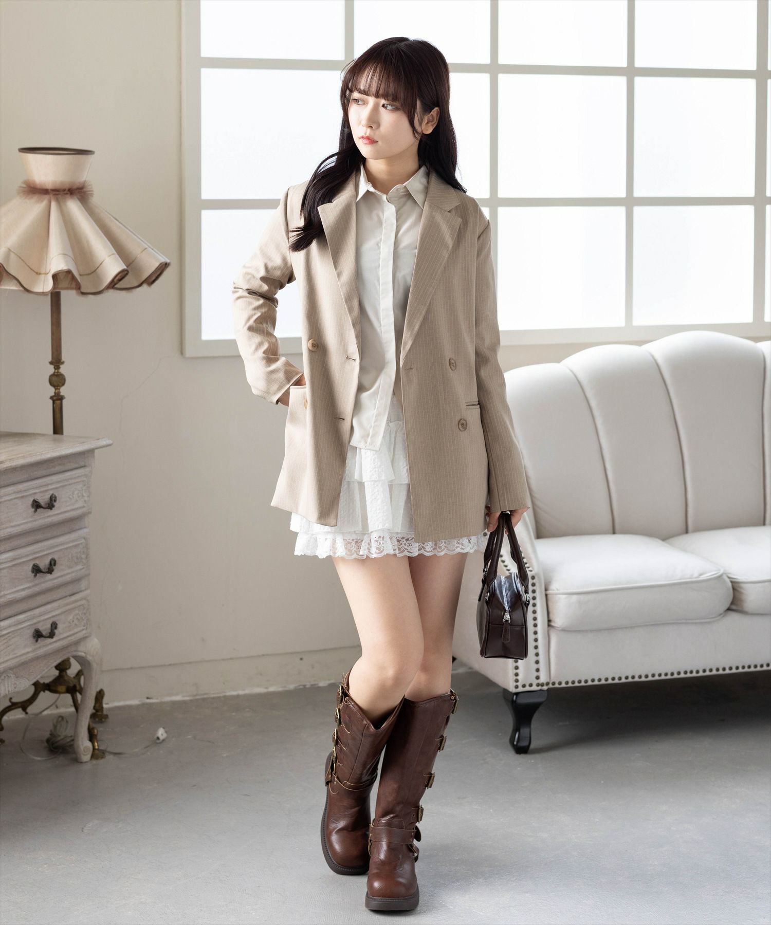 162cm/ベージュ着用
