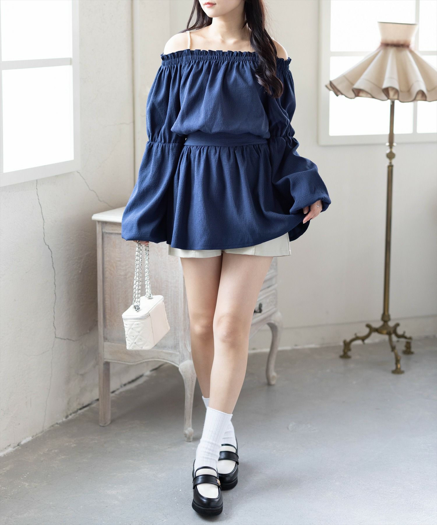 162cm/ネイビー着用