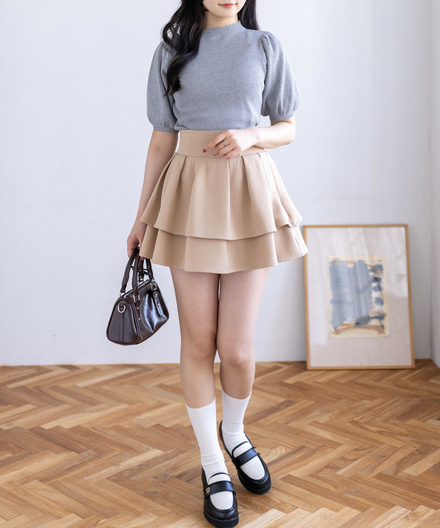 162cm/ベージュ着用