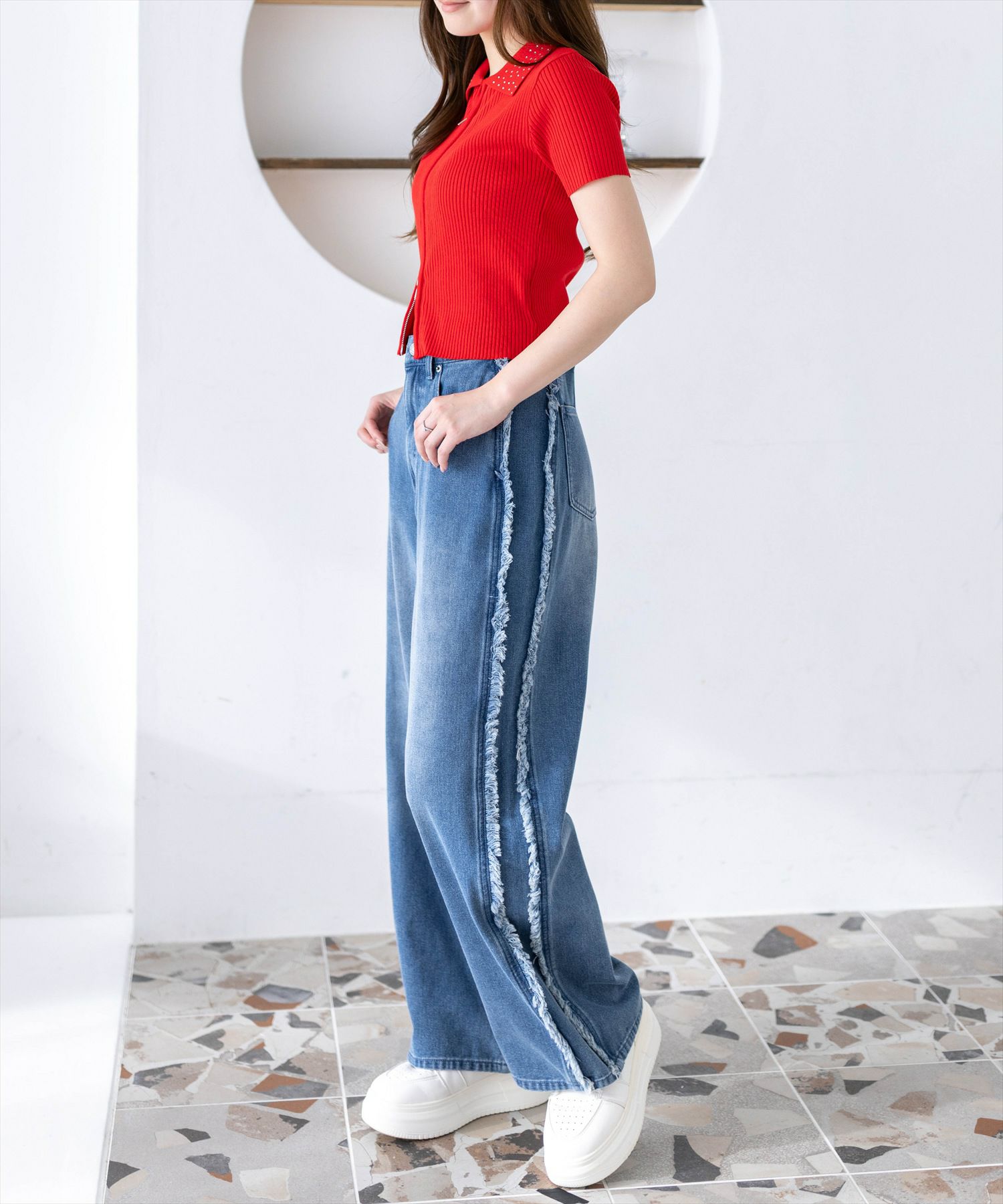 163cm/ブルー着用